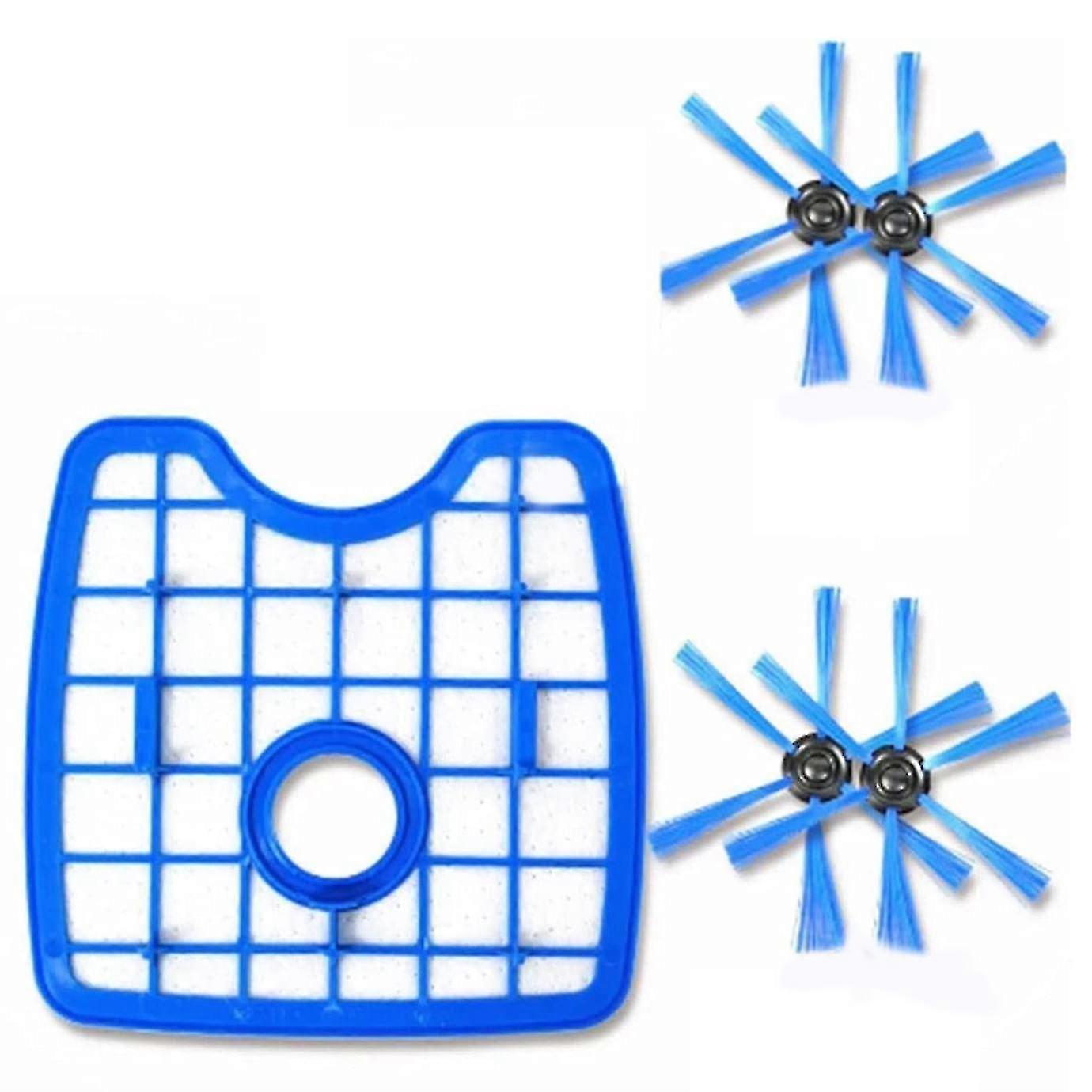 HEPA-filter og sidebørstetilpasning for Philips Robot FC8820 FC8810 5-pakning f26