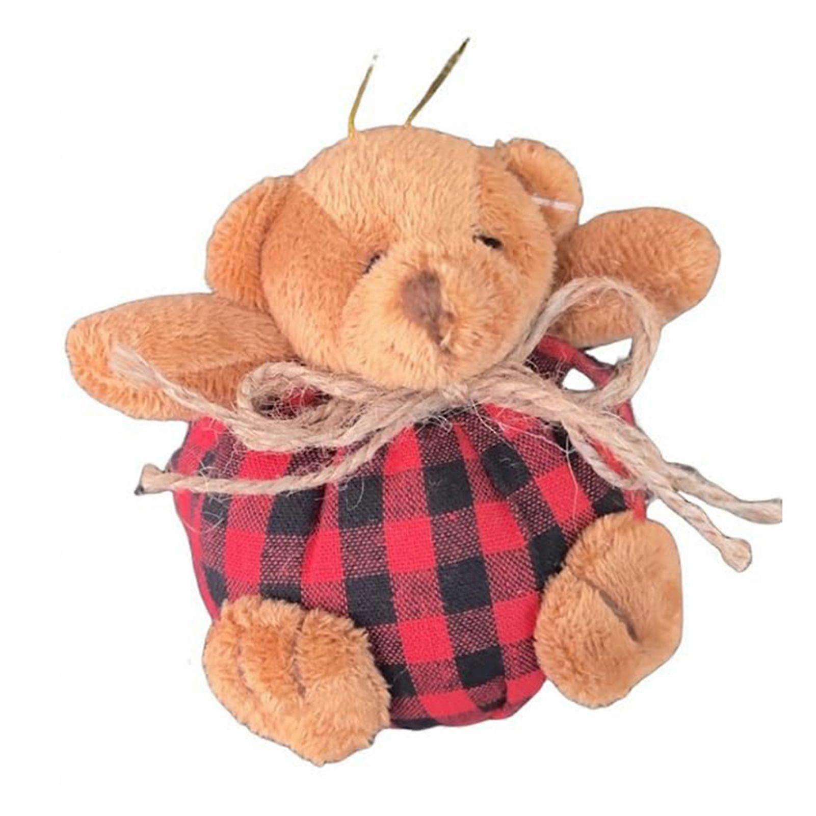 Ornamenti a forma di orso scozzese sull'albero, 4 pollici, mini peluche a forma di orso scozzese, decorazione per albero di Natale, per decorazioni natalizie, albero di Natale, casa e feste.