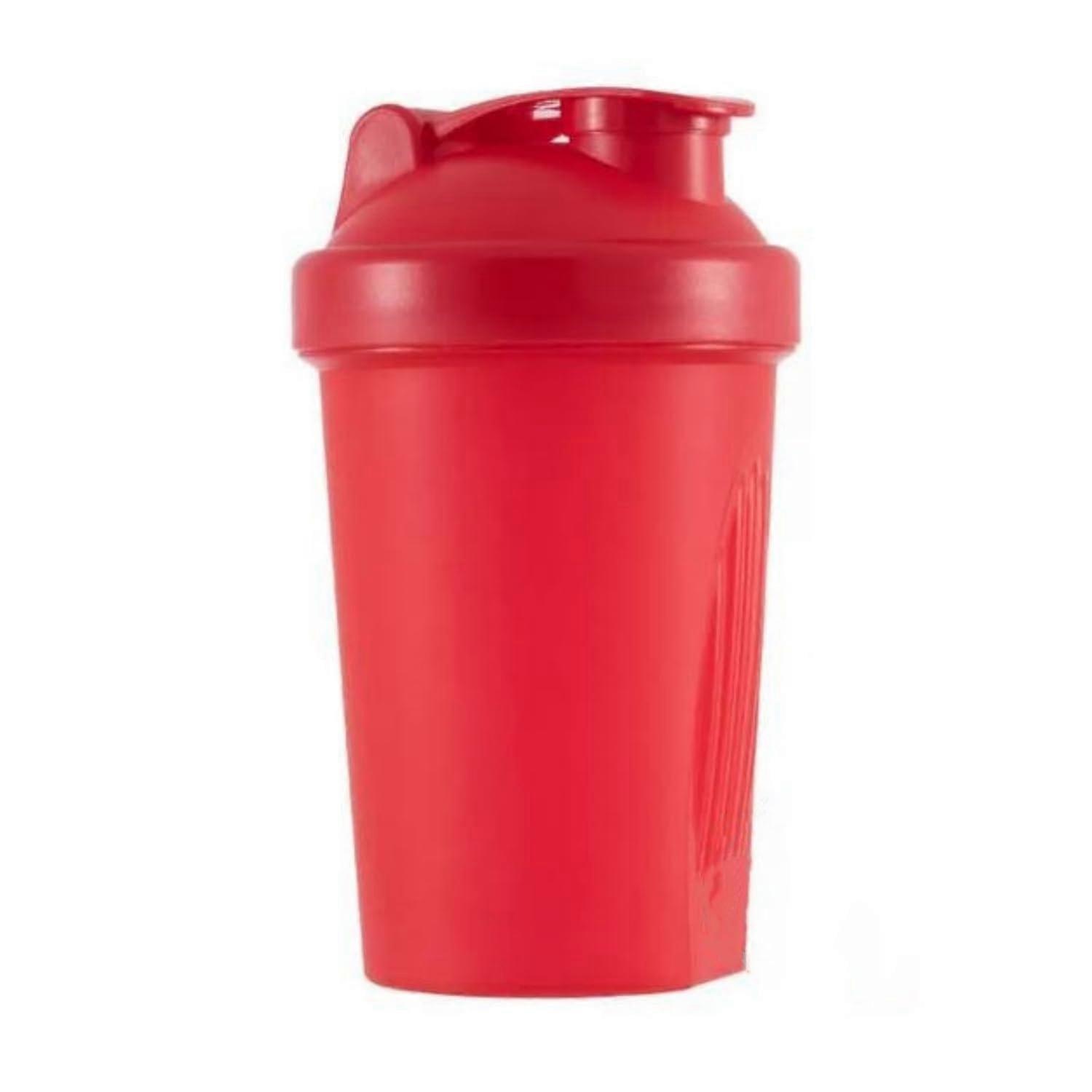 Protein Shaker Bottle BPA  with Whisk Ball for Smooth Shakes and Pre Workout, 16oz Whole Red