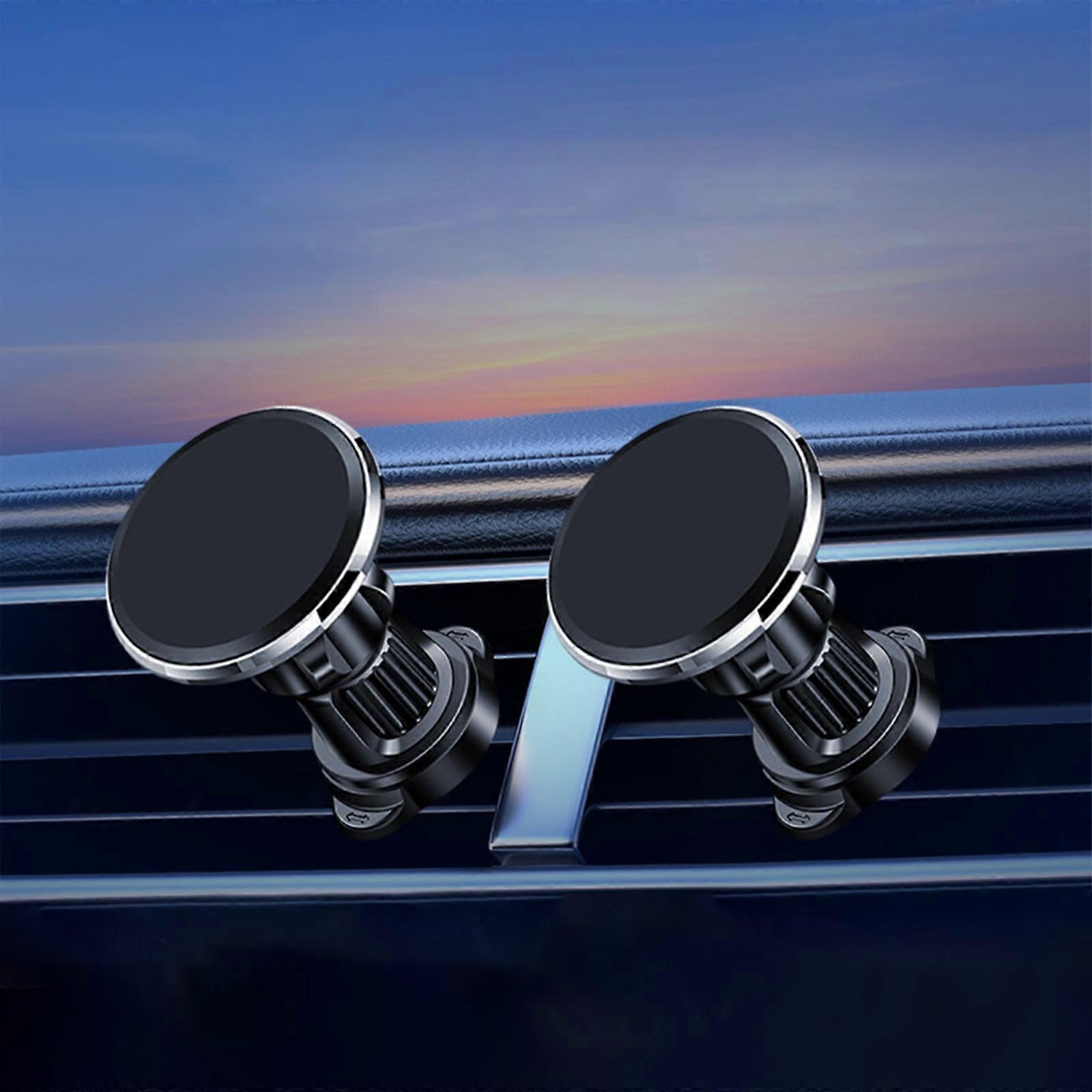 Jacenvly 360° Rotating Magnetic Car Phone Holder Bracket, Compatible with Car Vent, Silver