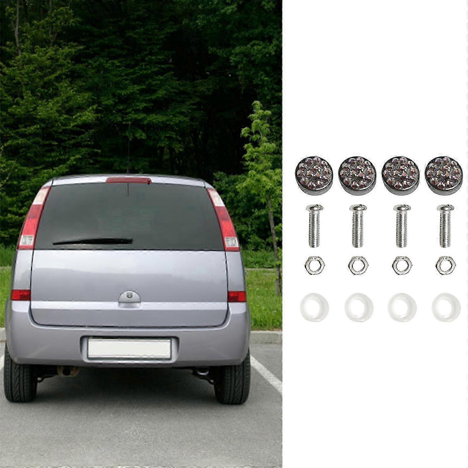 Decorative Bling License Plate Frame Hardware Fastener Fixing Screw Caps Kit for Car, Motorcycle, Trucks, Enhancing Look