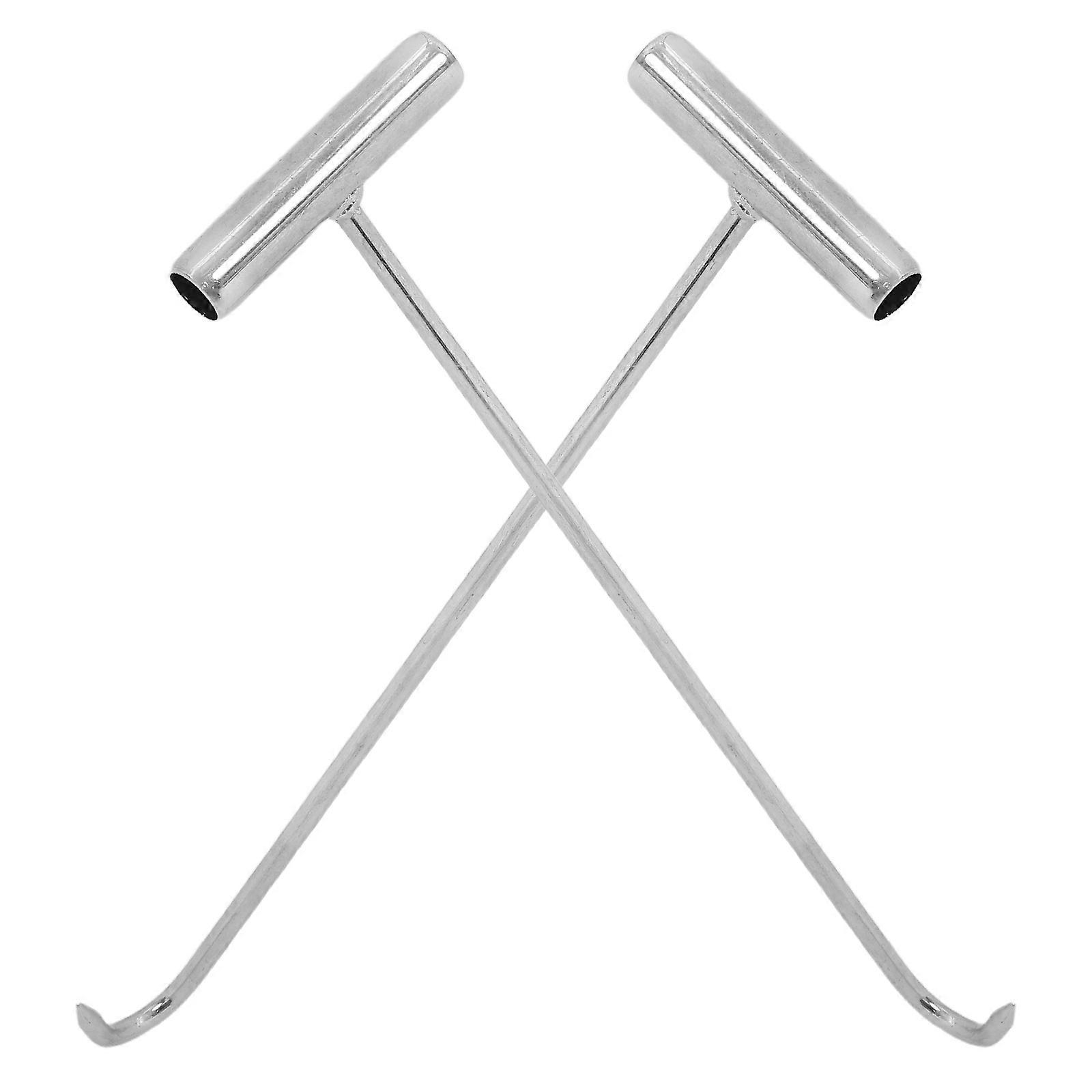 T-Shape Manhole Cover Hook Tool for 2Pcs Heavy Duty Lifting Utility Hook