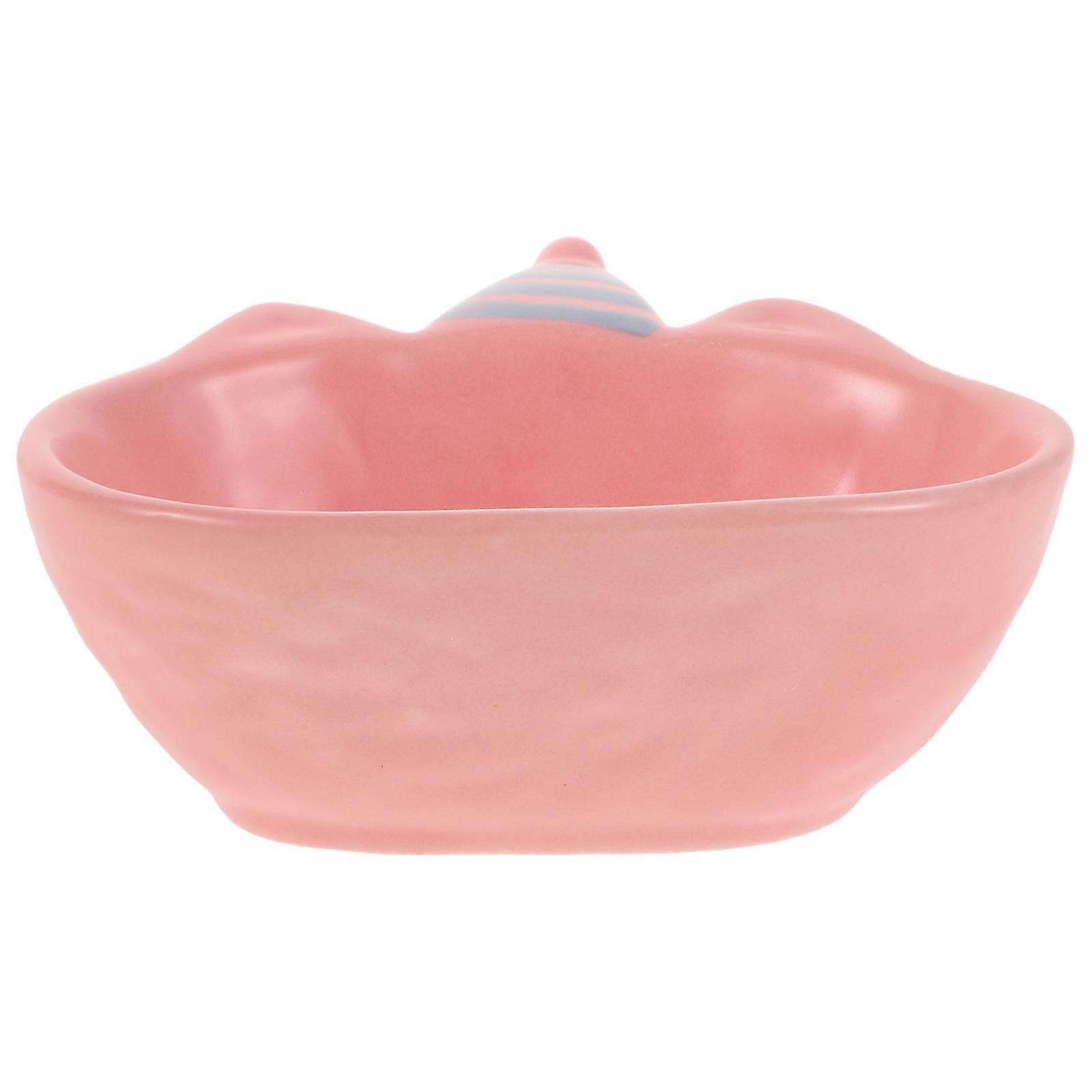 Cute Pig Design Small Sauce Bowl for Serving 1 Piece Ceramic Pink Tableware