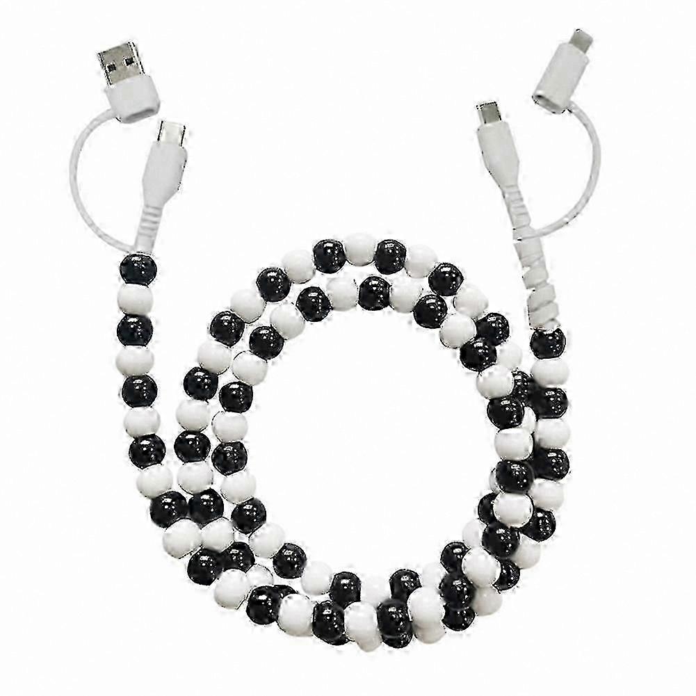 Multi-device charging cable 4-in-1 fast charge beaded
