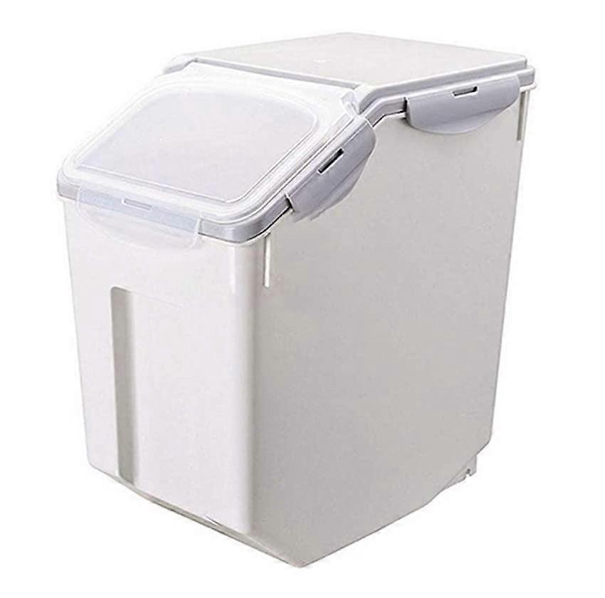 Large Capacity 33 lbs Rice Storage Container with Wheels and Airtight Locking Lid for Kitchen