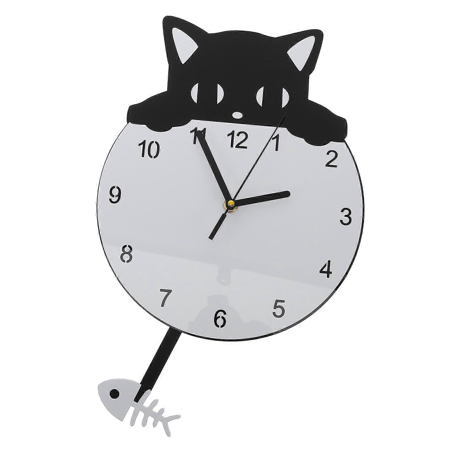 Exquisite Kitten Appearance Wall Hanging Clock Decorative Wall Clock for Home