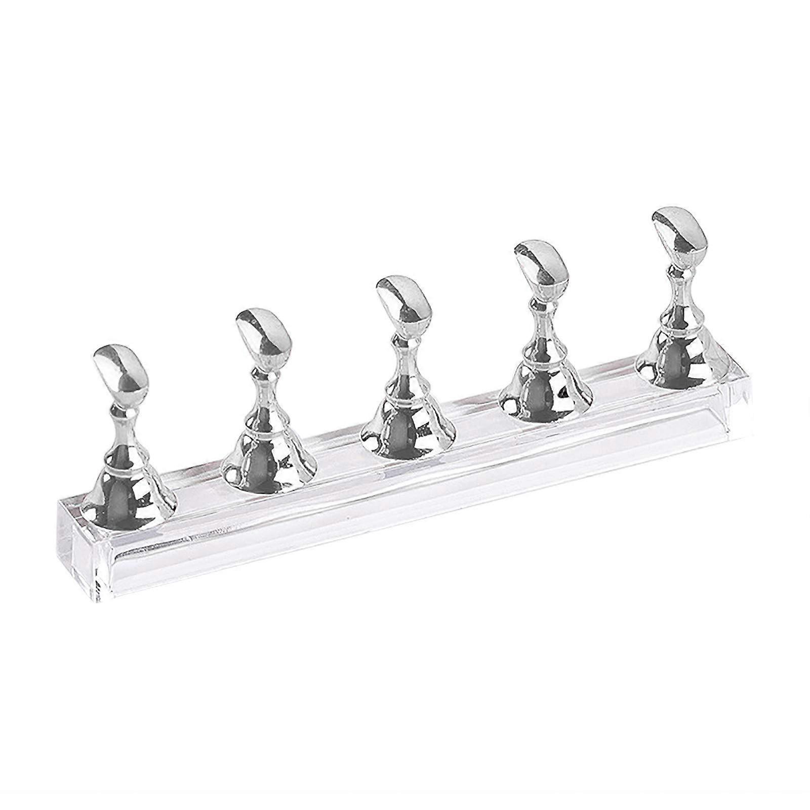 Acrylic Nail Display Stand with Magnetic Lock ChessShaped Holders and Clear Base for DIY Painting