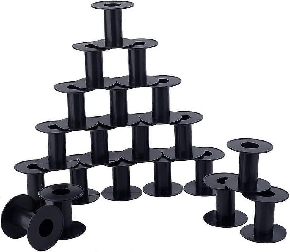 20pcs Plastic Spools Black Ribbon Spools Wire Bobbin Empty Thread Spool Weaving Spool 2.3 inch Sewing Thread Wires Weaving Bobbin for Embroidery Threa