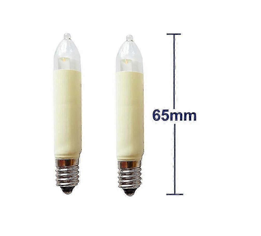 20pcs E10 Led Candle Lamp Small Socket Plug 8-55v 0.1-0.2w Length 65mm Replacement Lamp
