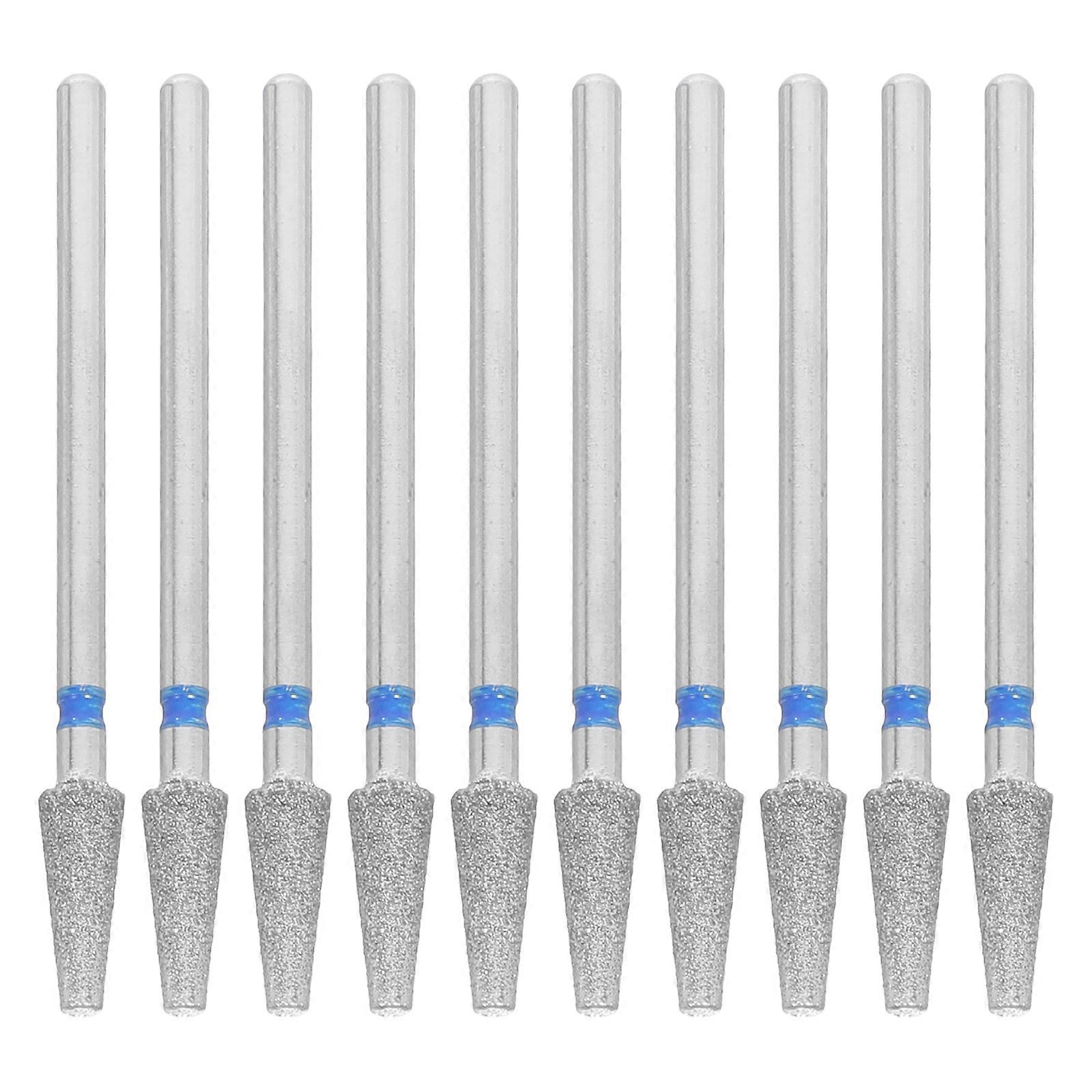 Silver Nail Drill Bits for Manicure Use 10Pcs Durable Electric File Bits Kit
