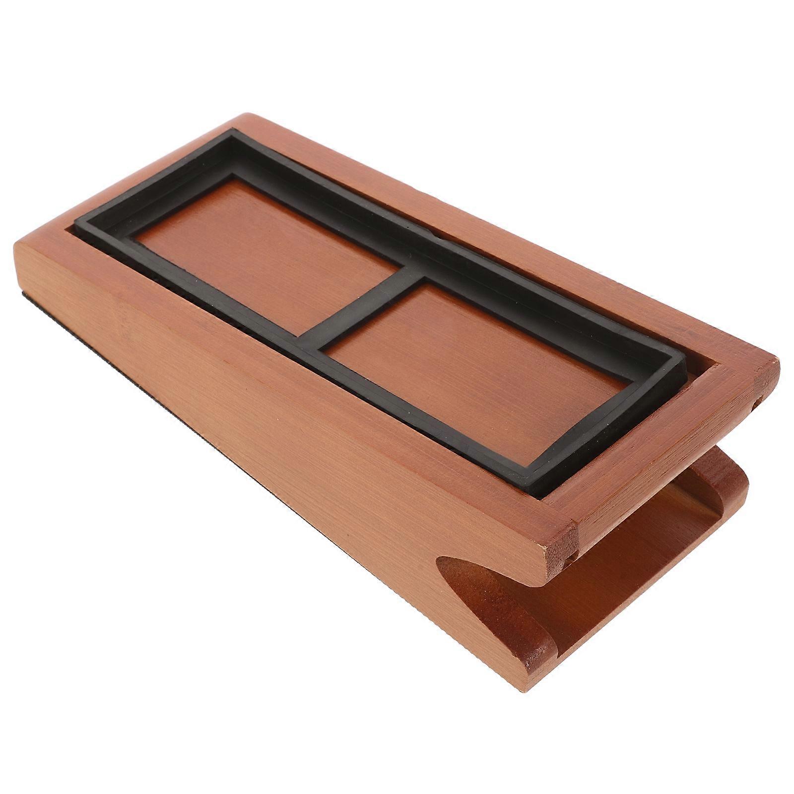 Light Brown Sharpening Stone Base for Home Use with Wooden Holder