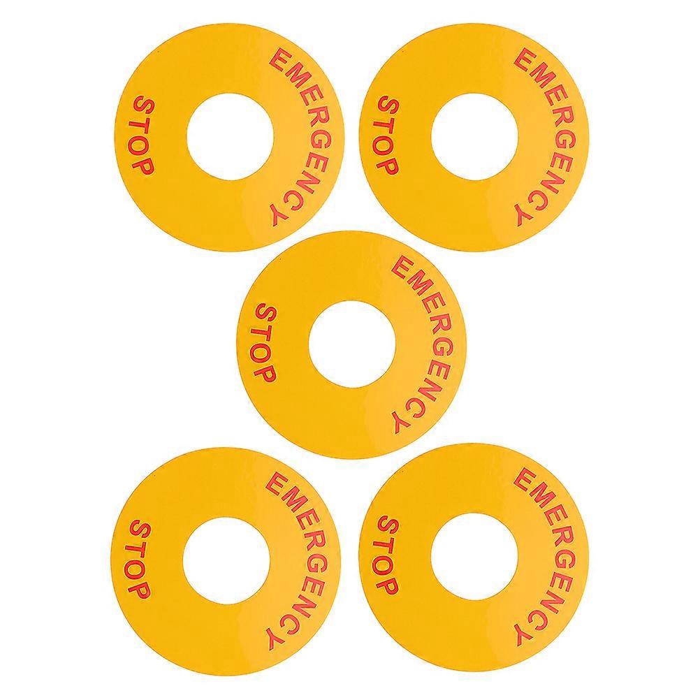 Emergency Stop Button Warning Label Sticker for Electrical Equipment 5Pcs