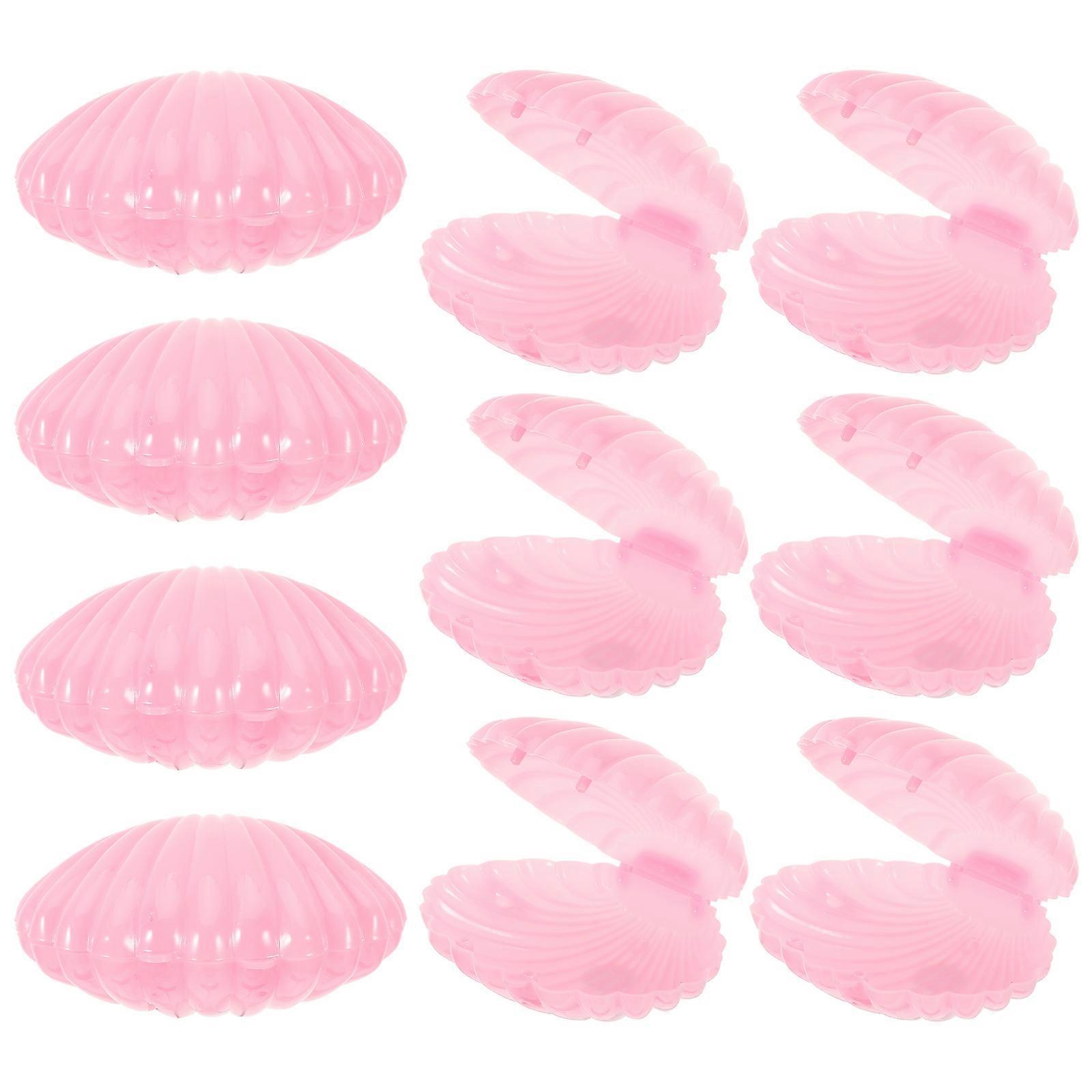 Pink Seashell Jewelry Case for Storage Use 10Pcs Shell Shape Containers