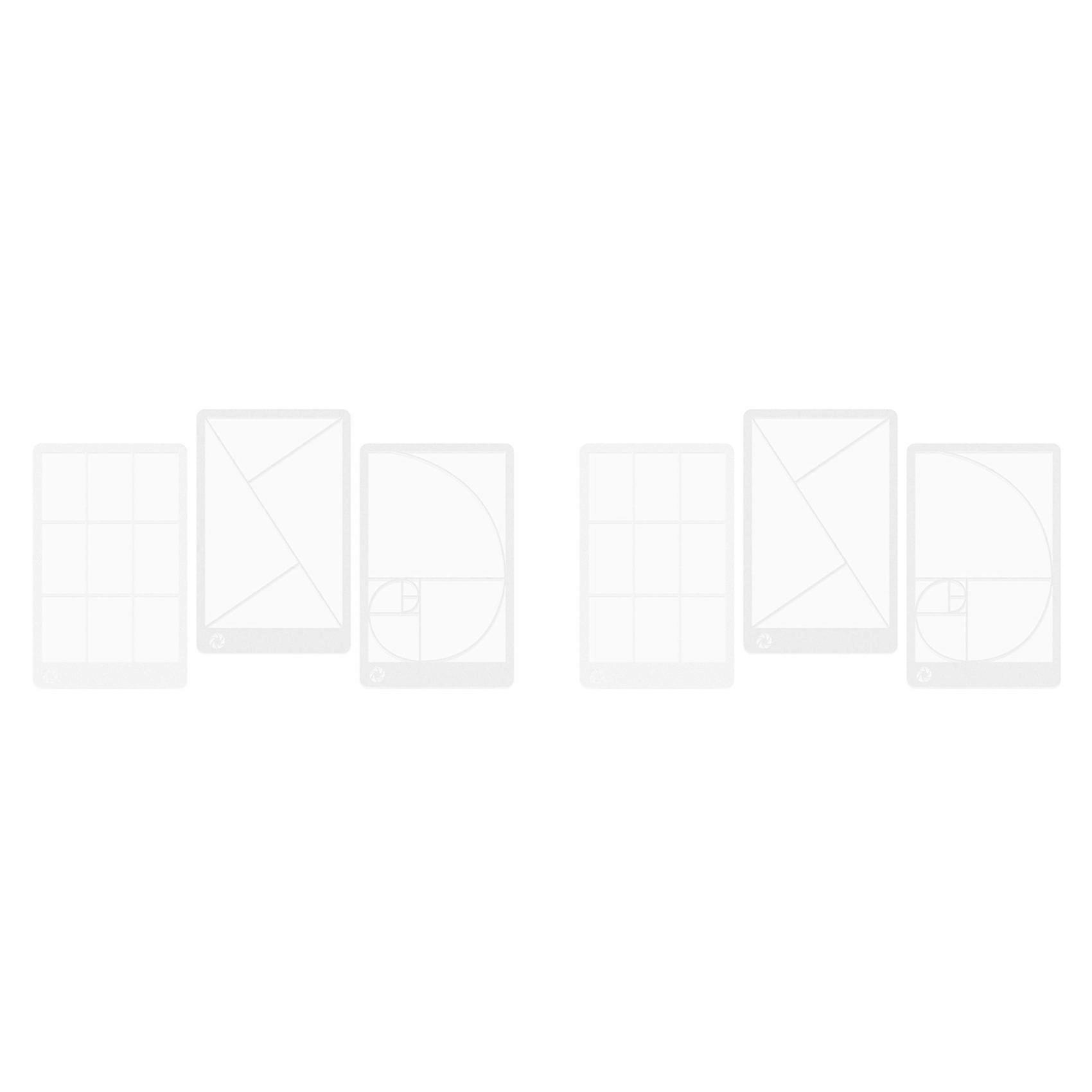 6 Pieces of Viewfinders Fibonacci Composition View Finder Golden Ratio Photo Viewing Positioning Ruler Viewer