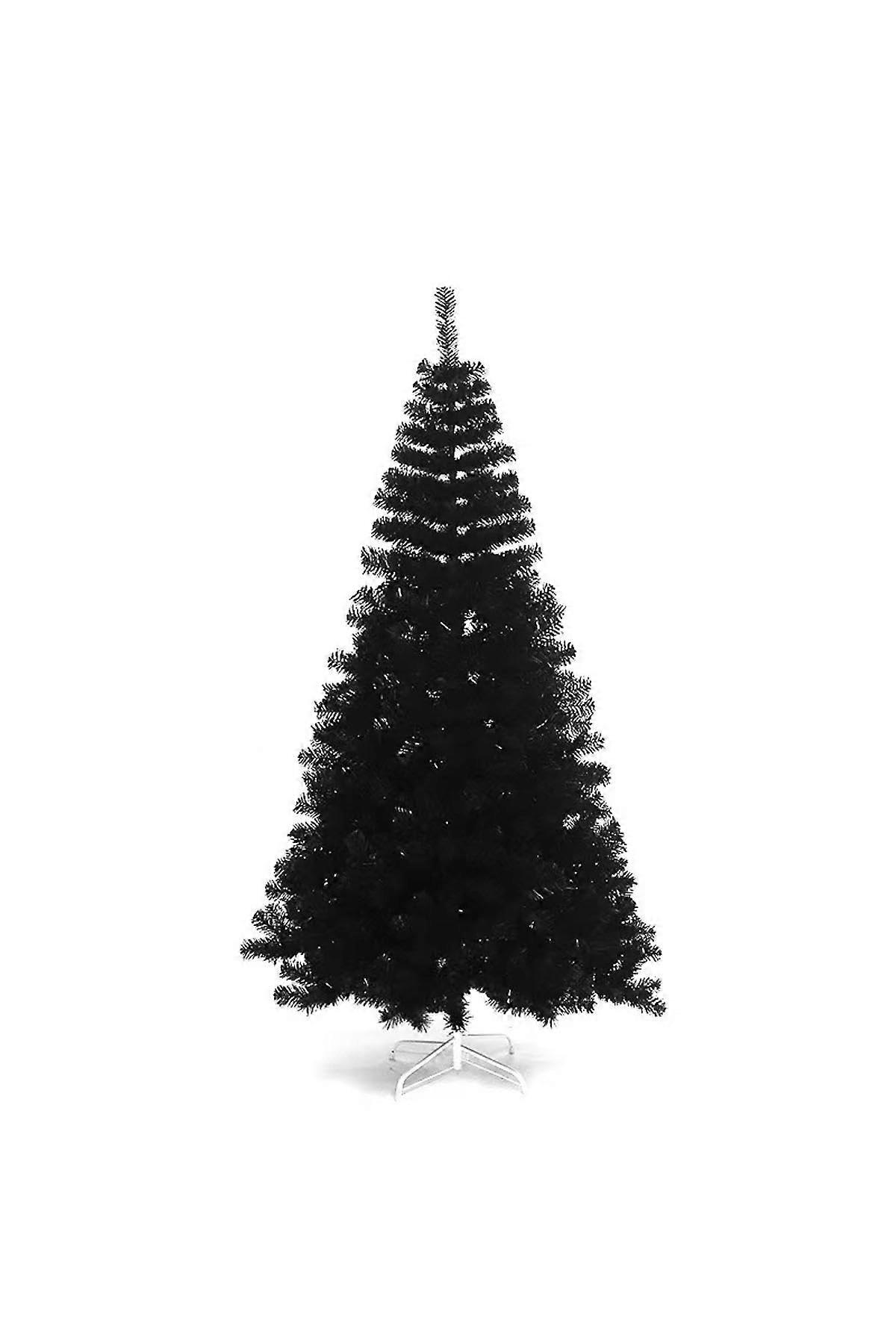 Black Christmas Tree with Metal Stand, Full Dense Branches for Home Office Halloween and Xmas