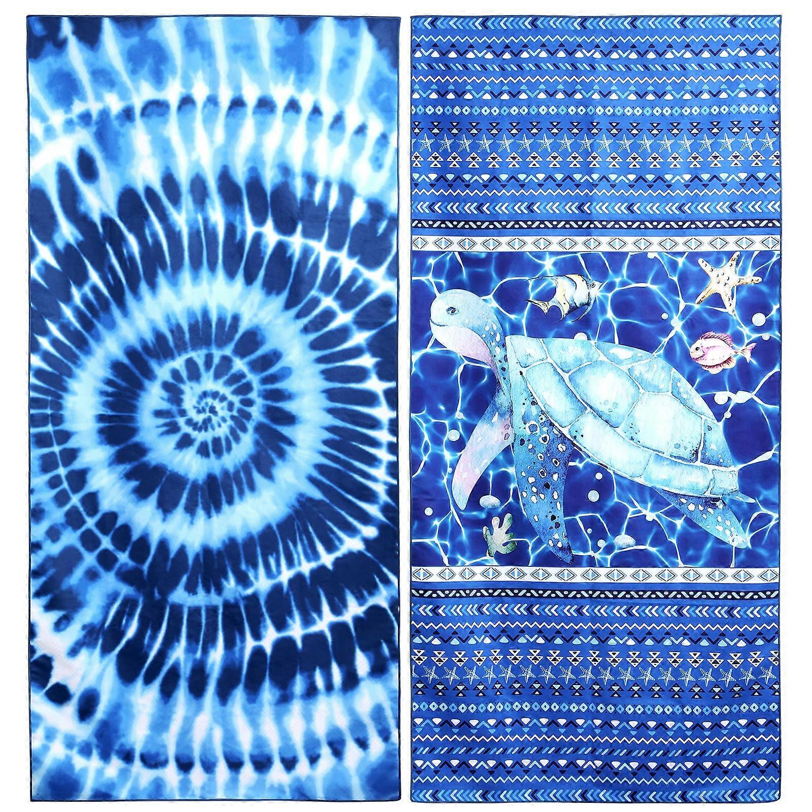 2 Pack Large Sand Microfiber Beach Towel, Quick Dry Oversized Soft Travel Bath Blanket 75'x35'