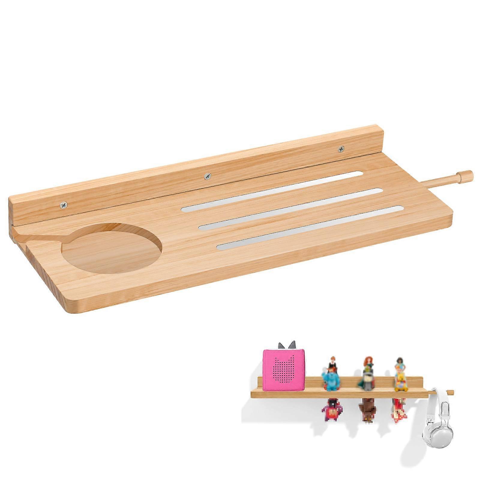 Wooden Magnetic Shelf for Toniebox with Wall Mounted Storage for Tonie Figures and Charging Station
