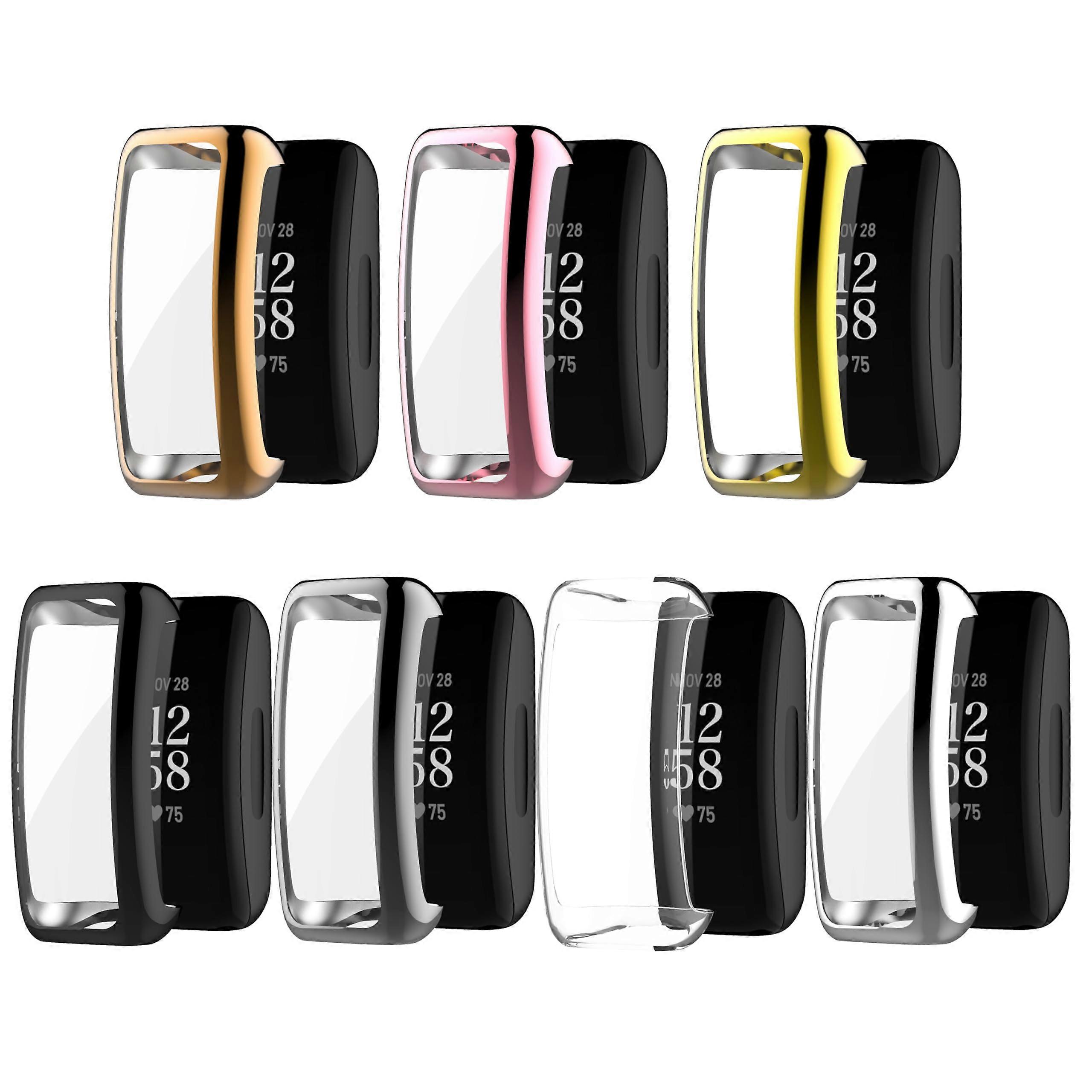 Case with Builtin Screen Protector, Full Wraparound Shockproof TPU Cover, 7 Colors for Fitbit Inspire 2