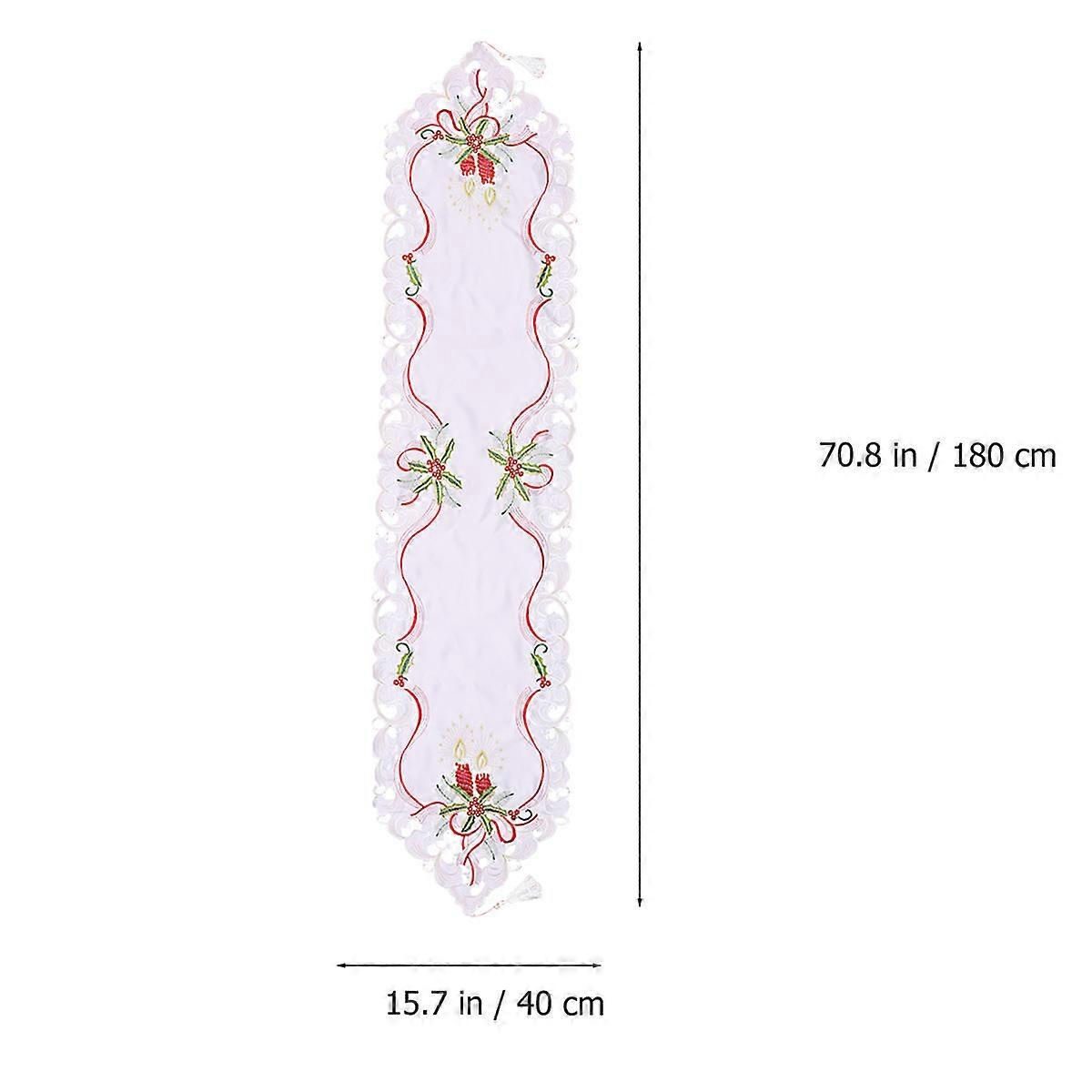 Christmas Table Runner Embroidery Tablecloth for Festive Decor