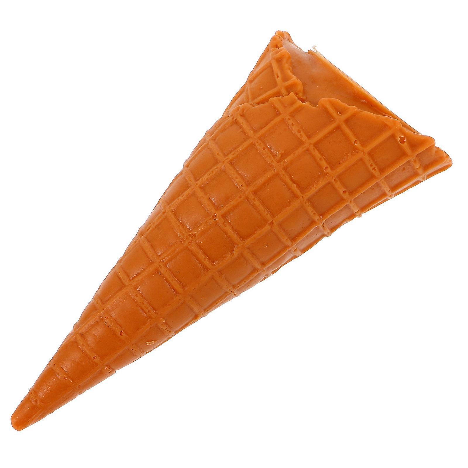 Chocolate Ice Cream Cone Prop for Photography 4Pcs PVC Display Model