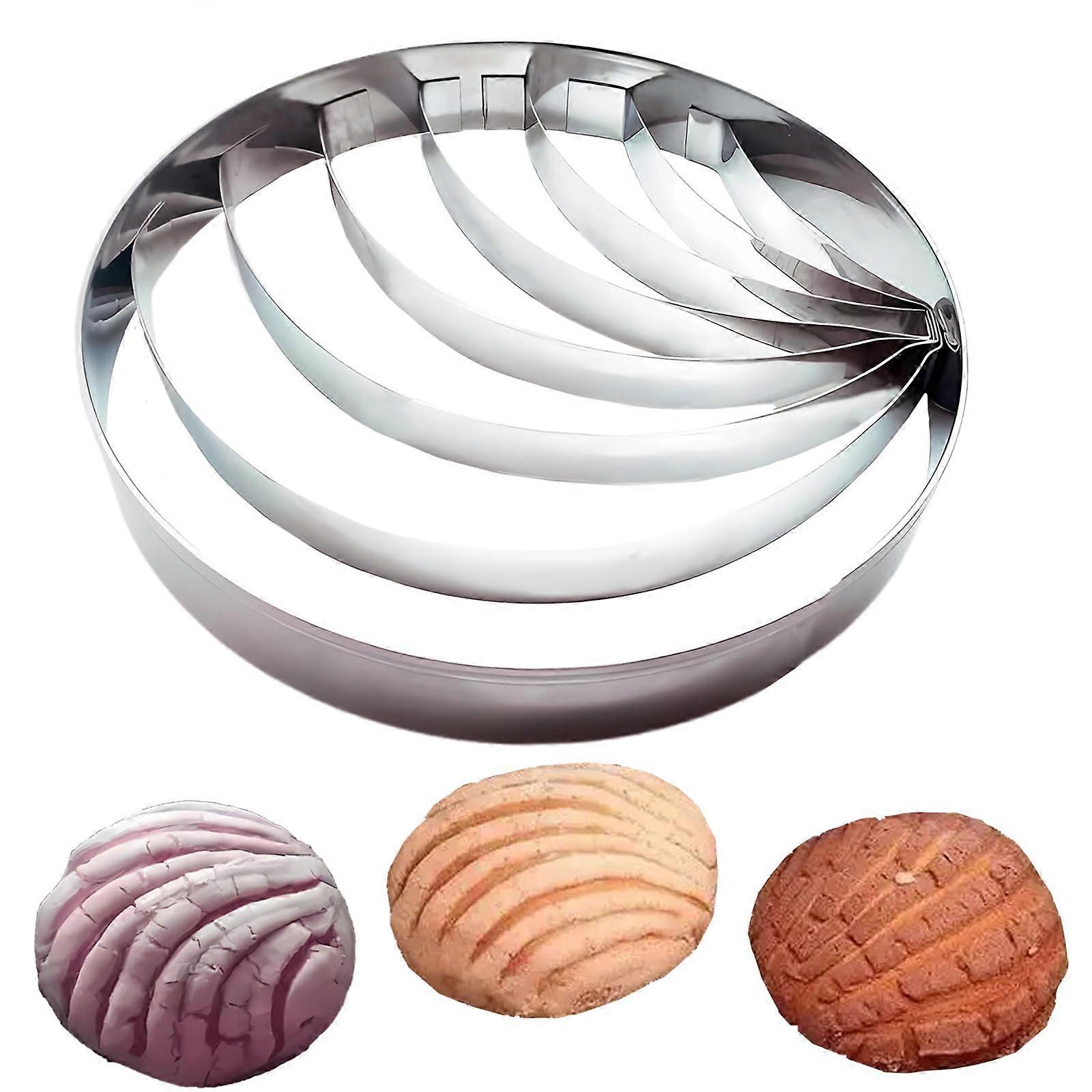 4.1 Inch Stainless Steel Concha Bread Cutter Mexican Bread Mold with Authentic Concha Pattern