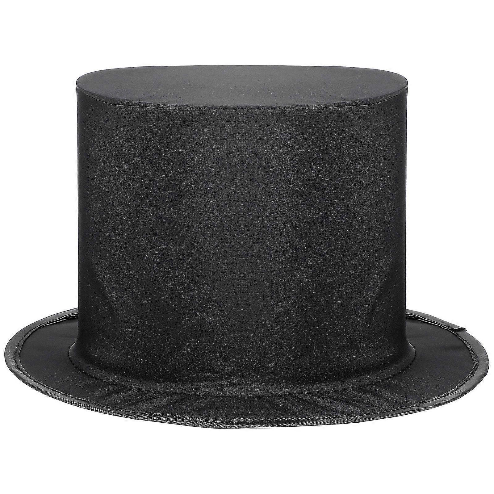 Magician Hat Collapsible Top Hat for Stage Tricks Black