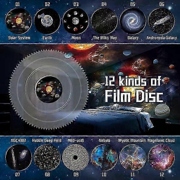 12-in-1 Starry Sky Projector, 12 Scenes, No Noise, Timer Available