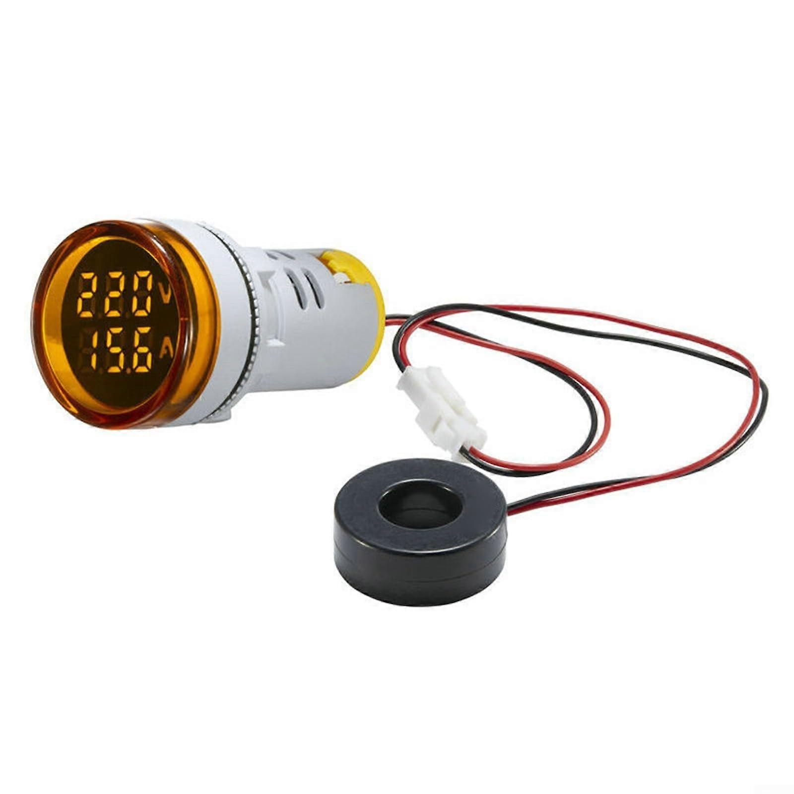 White Mini LED Digital Voltage and Current Meter with Wide Measuring Range and  Brightness Display