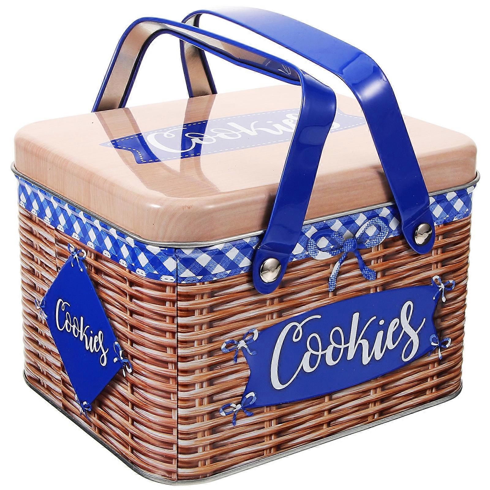 Bakery Packaging Box Iron Cookie Container Gift Tin Random Color 1Pcs Decorative