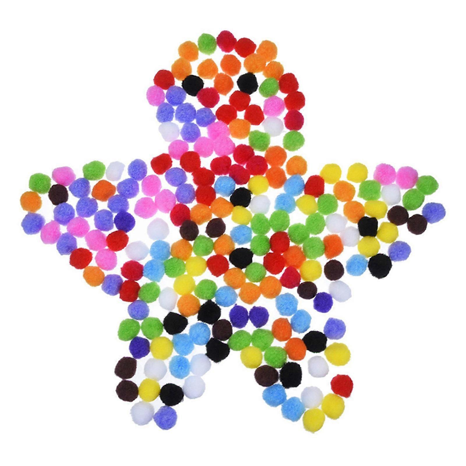 DIY Plush Pom Poms Craft Balls for Handmade Projects 200Pcs Assorted Color