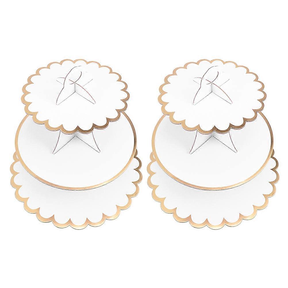 White Cupcake Display Rack for Storing 2Pcs Paper Cake Storage Racks