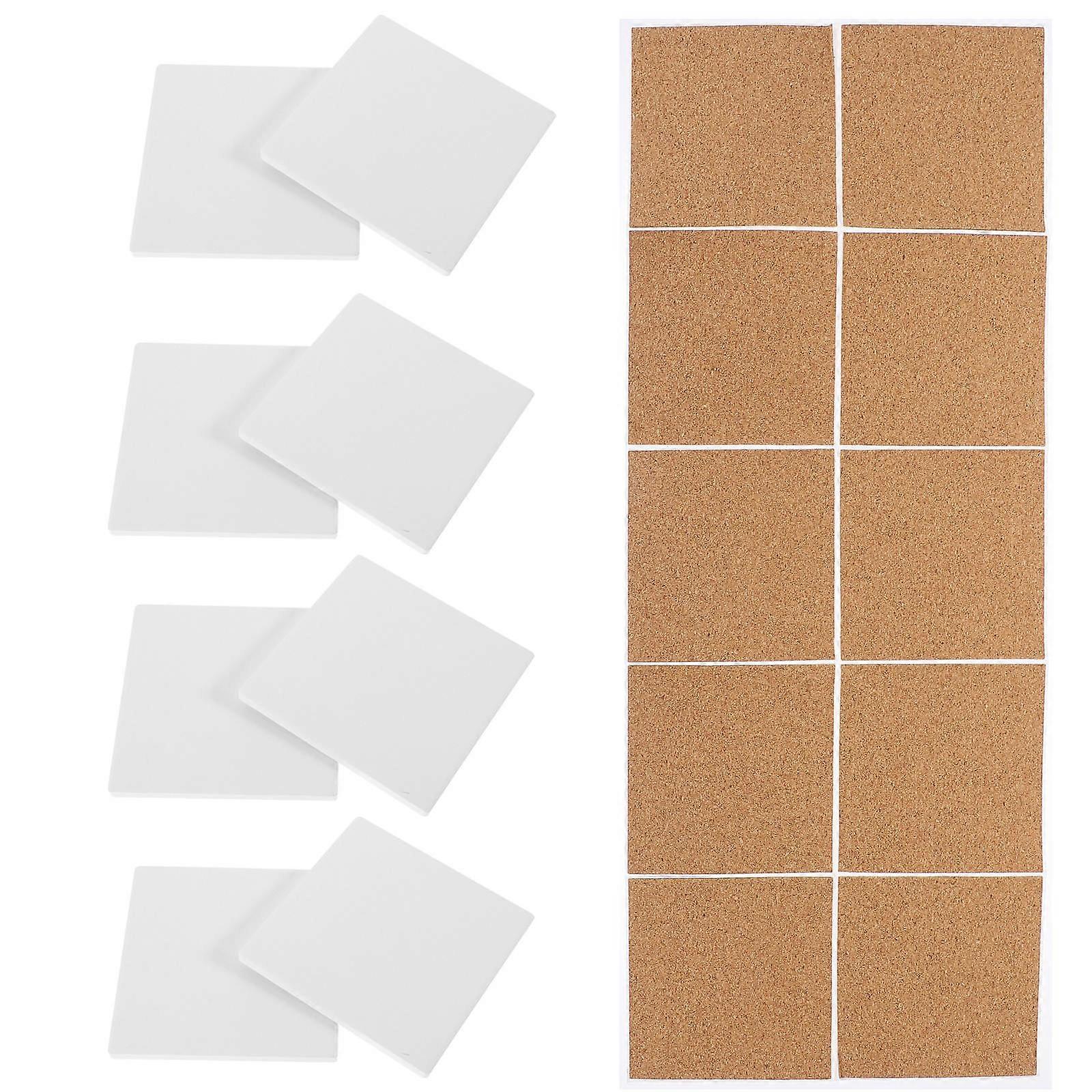 Heat Insulation Square Coasters Sublimation Printing Compatible Stable Material 10 Set