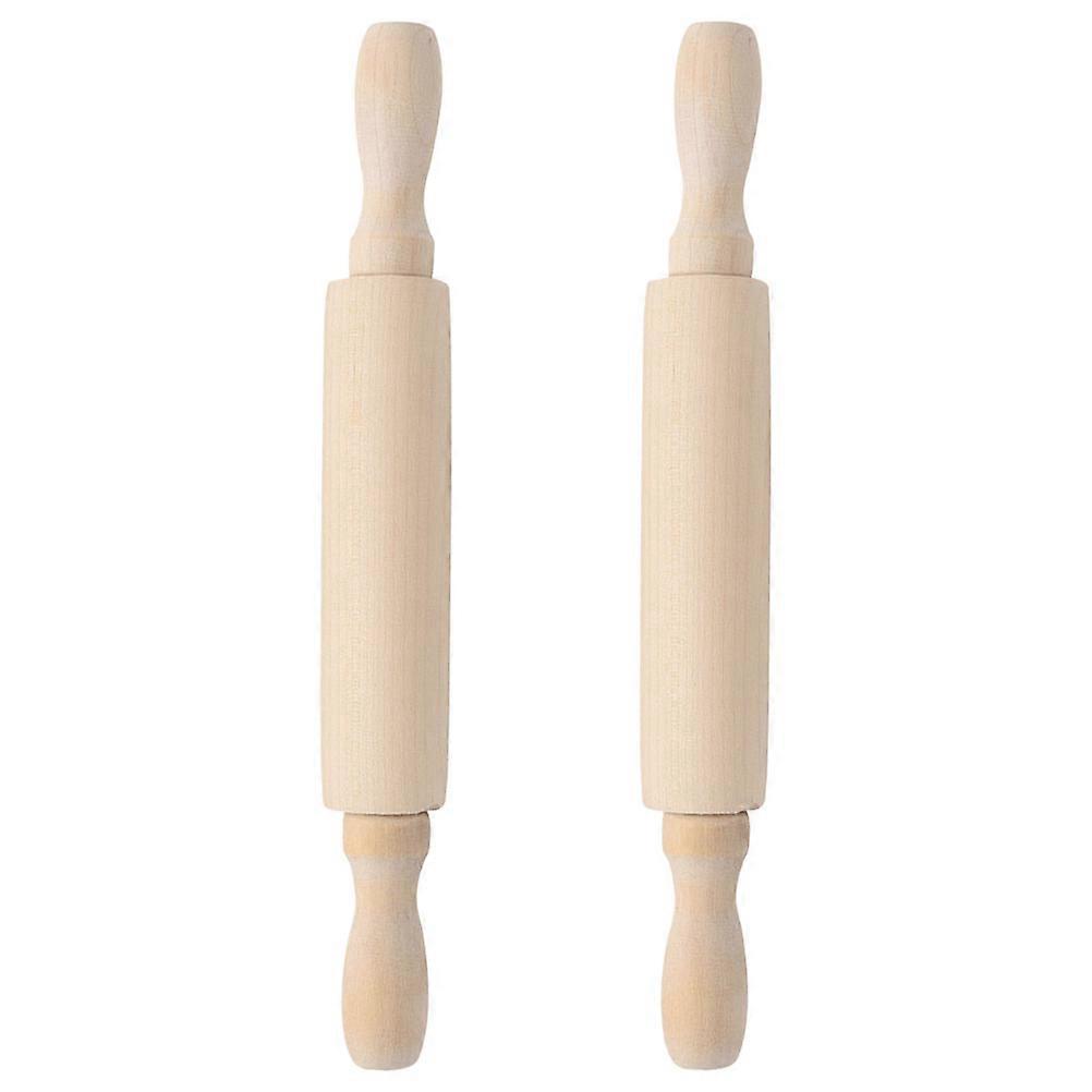 Bread Rolling Pin Mini Cylindrical Wood Non-stick Dough Rolling 2Pcs For Baking