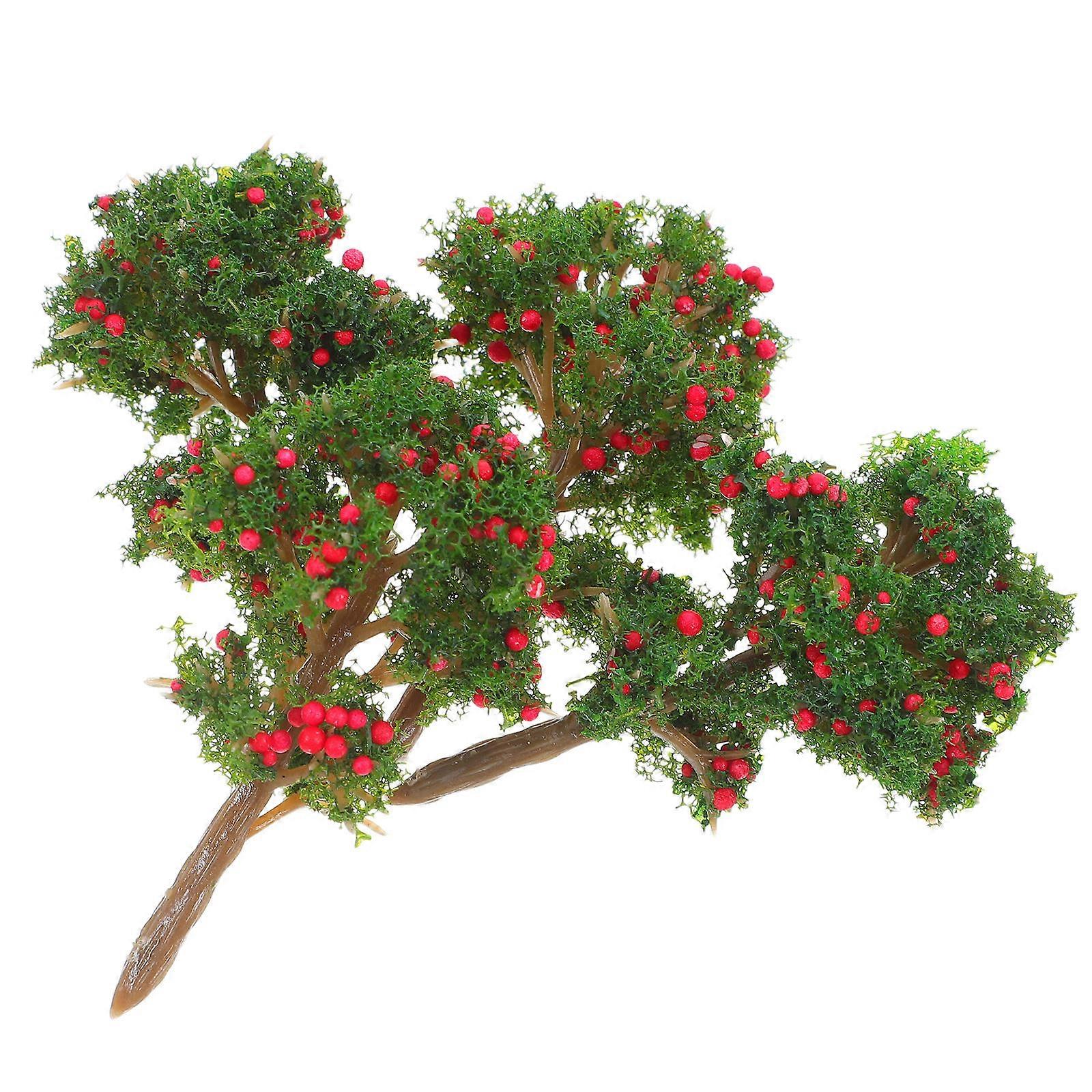 Fruit Tree Miniature Plastic Apple Tree Model for Diorama Decorations 6Pcs