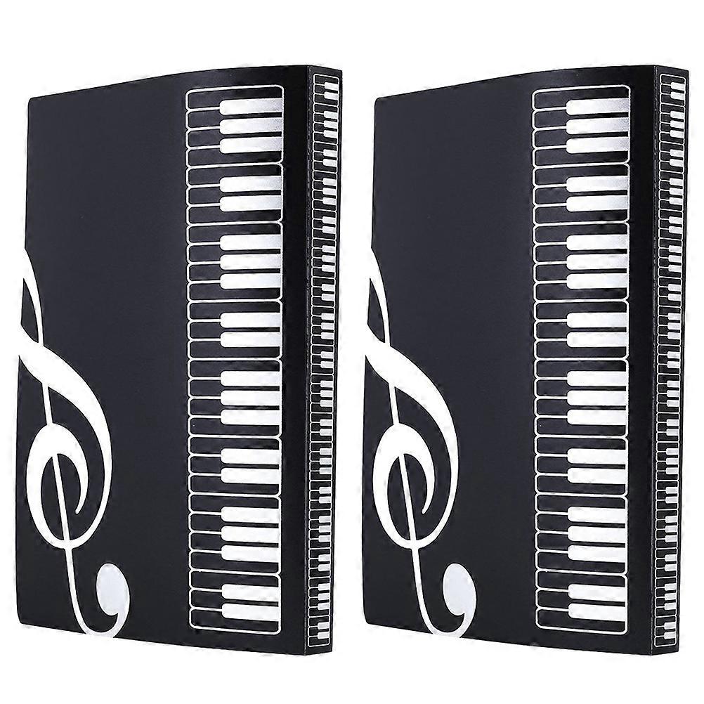 Office File Folder Music Folder for Protection 2Pcs Black Organizer Document