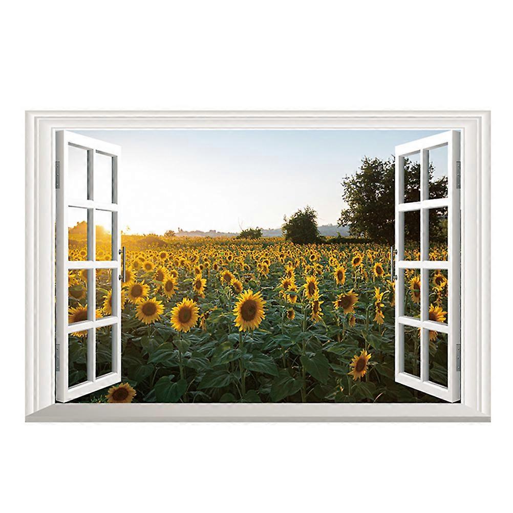 Sunflower Scenery Sticker Chic Wall Decal for Wall Decoration 2Pcs