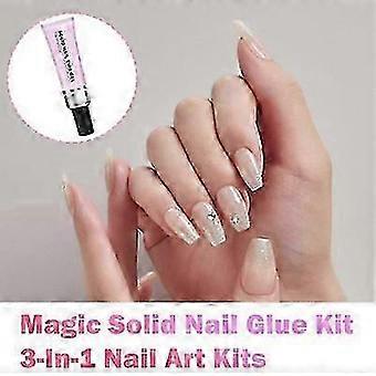 Lulou Magic Solid Nail Glue Kit 3-In-1 Nail Art Kits for Nail Tip Press on Nail