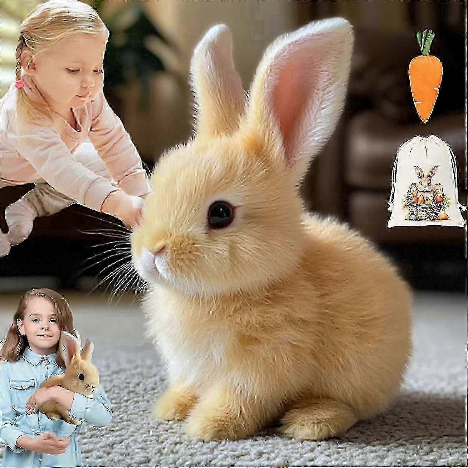 Realistic Interactive Bunny Toy - Easter Bunny with Jumping and Twitching Features