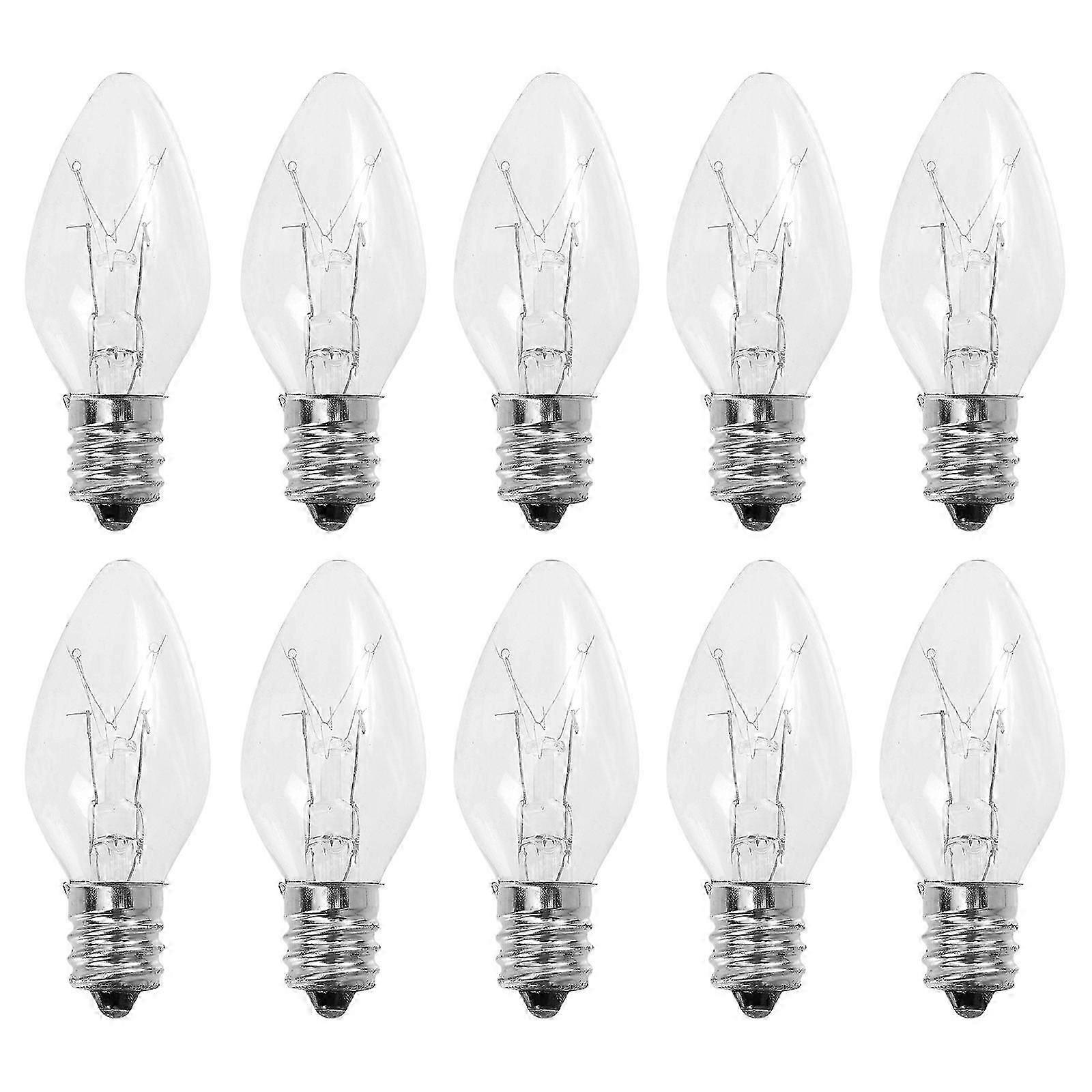 E12 Warm Light Bulbs Replacement Light Bulbs for String Lamps 10Pcs