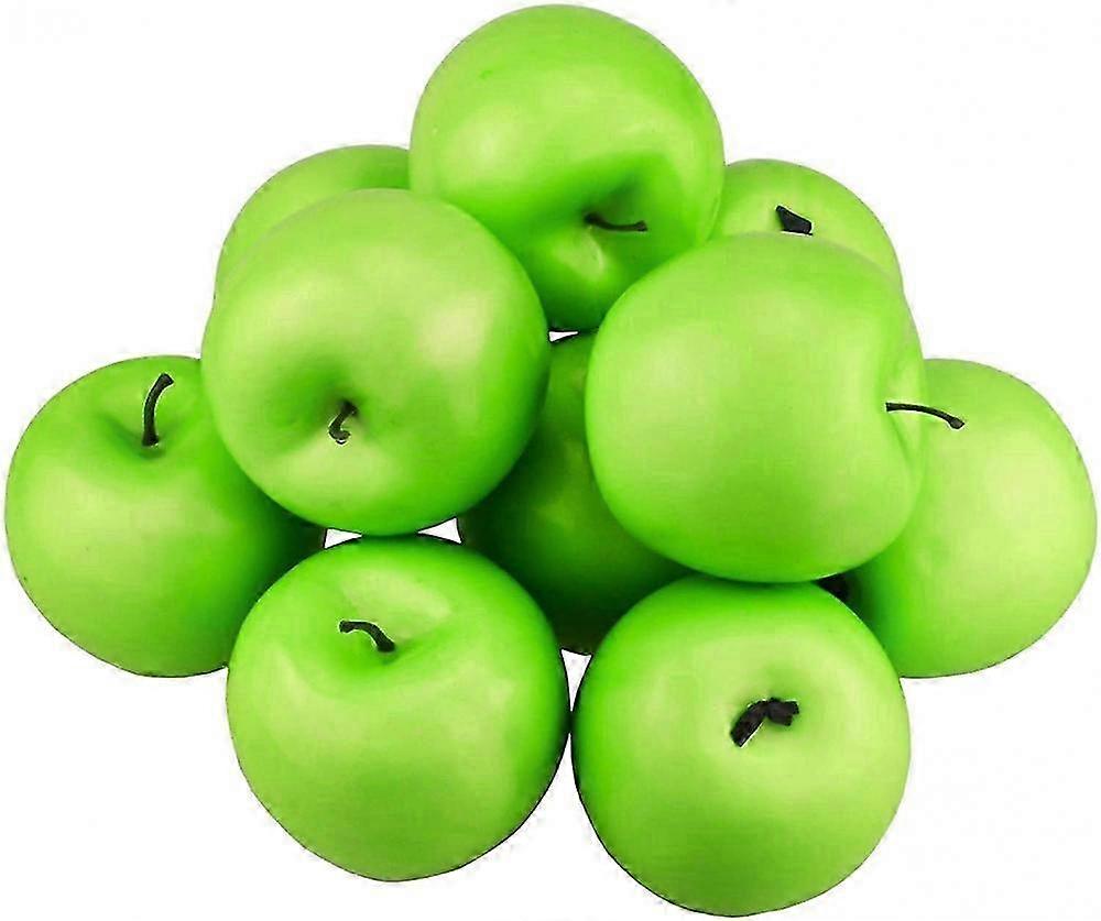 12 Pcs Artificial Simulation Lifelike Fake Green Apple Decor Set