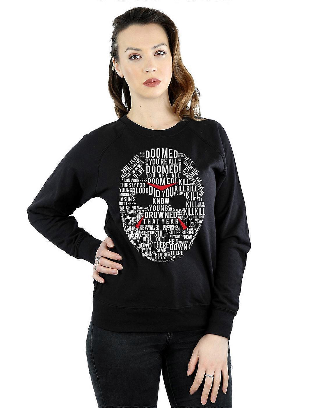 Friday 13th Women's Jason Text Mask Sweatshirt