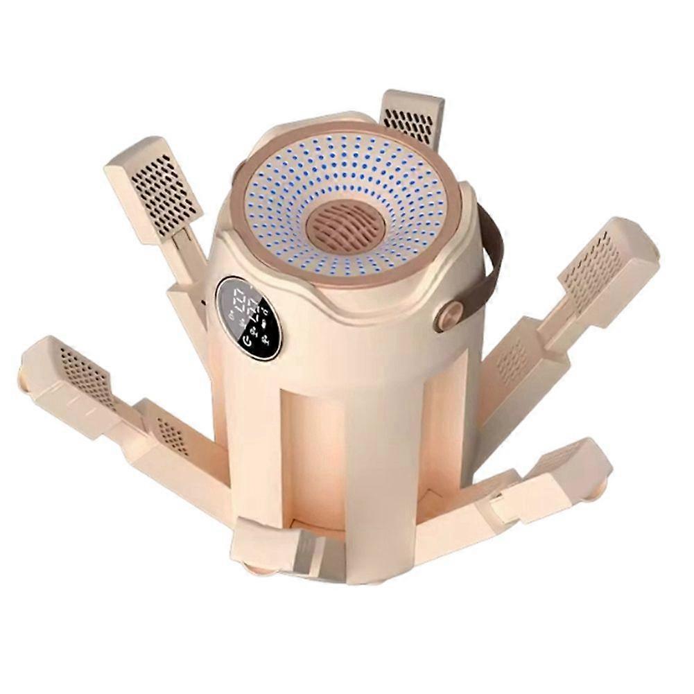 Portable Foldable Electric Shoe Dryer Fast Drying Shoe Dryer with Timer Adjustable Temperature Compact Khaki EU Plug