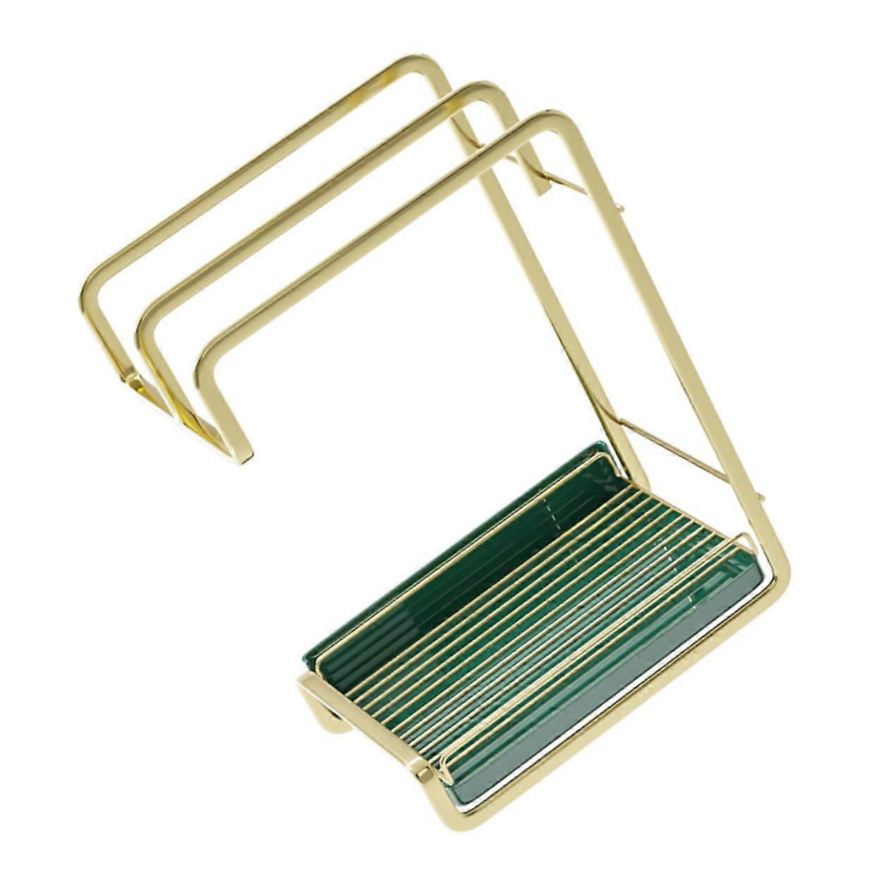 Kitchen Sink Caddy Gold Wall Mounted Sponge Holder MultiFunctional Rack for Organized Storage