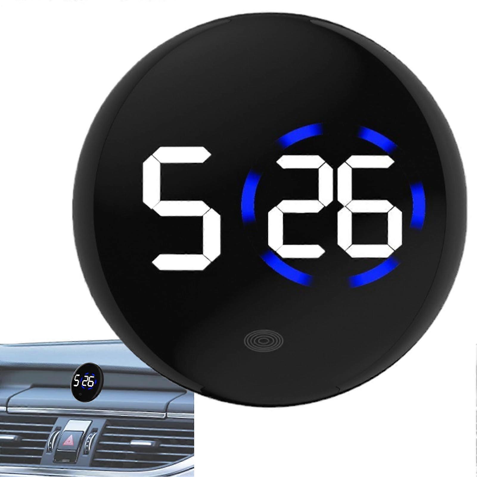 Digital Car Clock with Large LED Display, Waterproof Mini Dashboard Design, Easy StickOn Mount