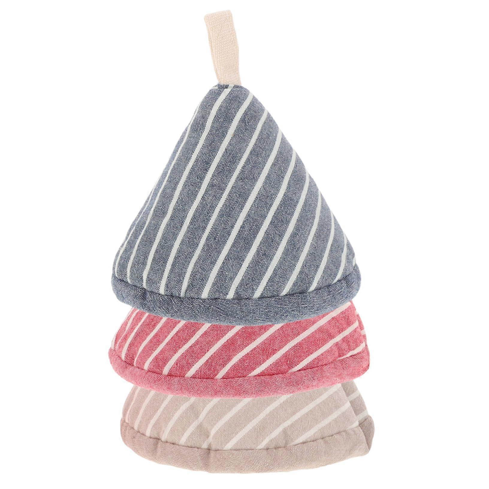 Pot Handle Covers 3 Pack Heat Resistant Silicone Grip Set with Triangular Lid Knob Sleeves for Cooking