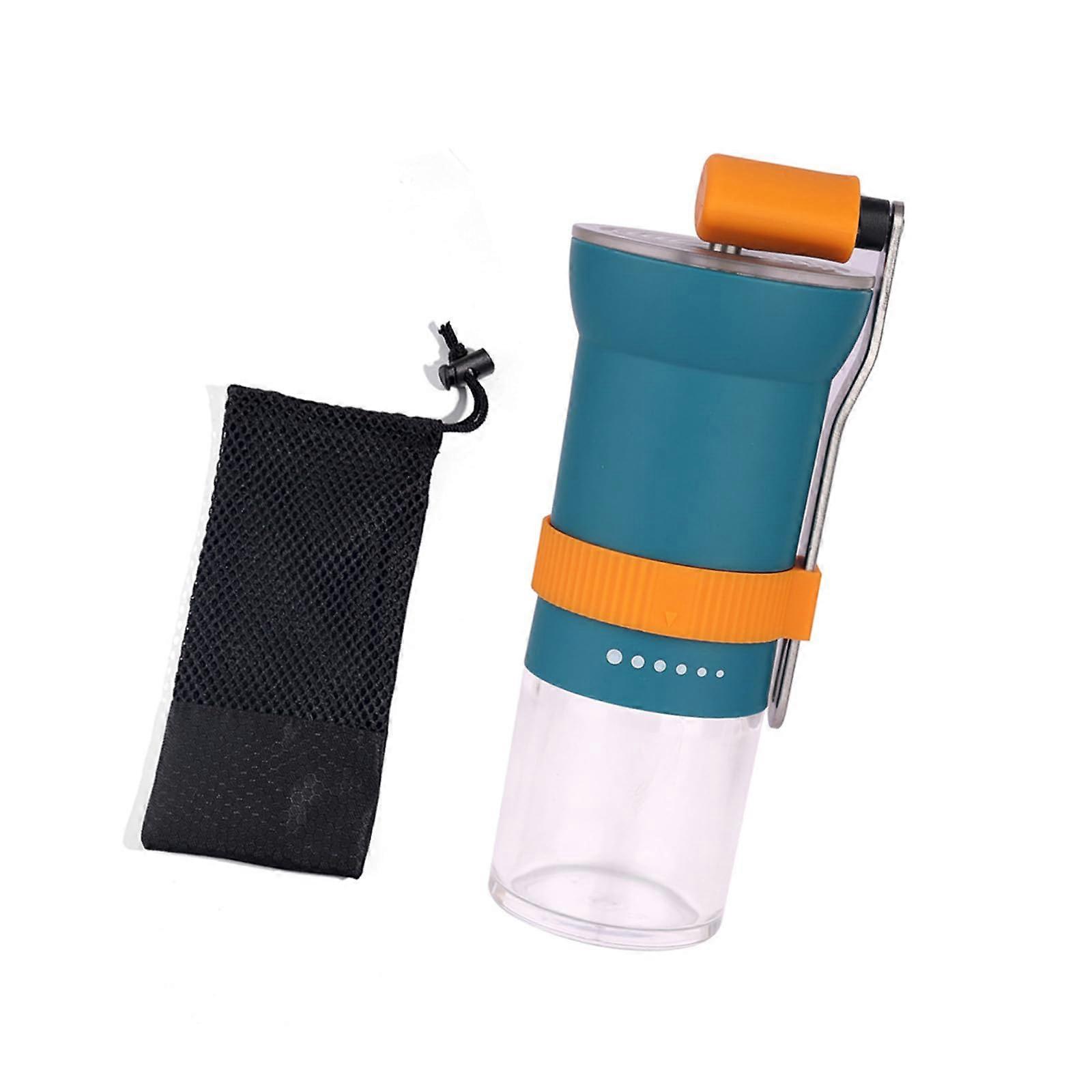 Manual Coffee Grinder with Ceramic Burr, Adjustable Grind Settings, Travel Friendly Blue