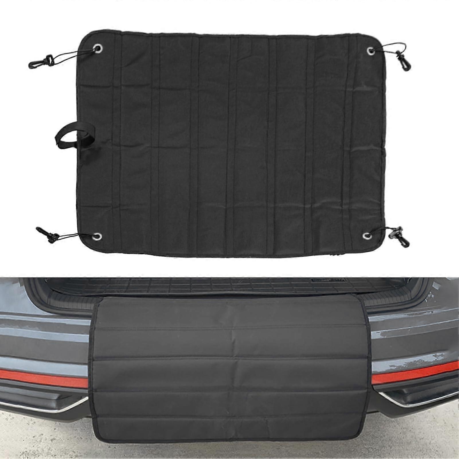 Waterproof Car Boot Protector for Dogs, Foldable AntiScratch Bumper Mat, 31x25 Inch Black