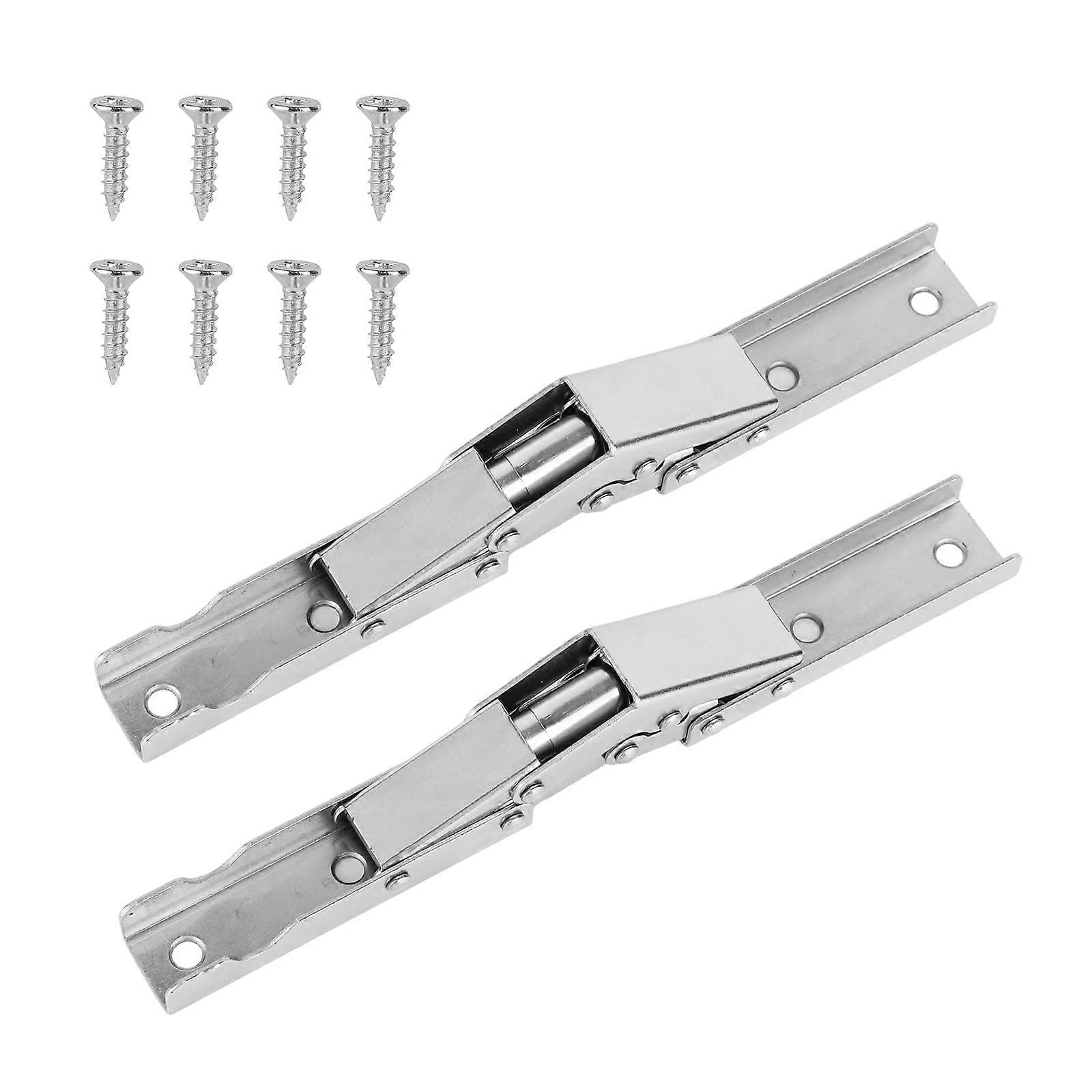 2pcs Heavy Duty SelfLocking Folding Shelf Brackets 90° Hinges for Cabinet Table Workbench Silver