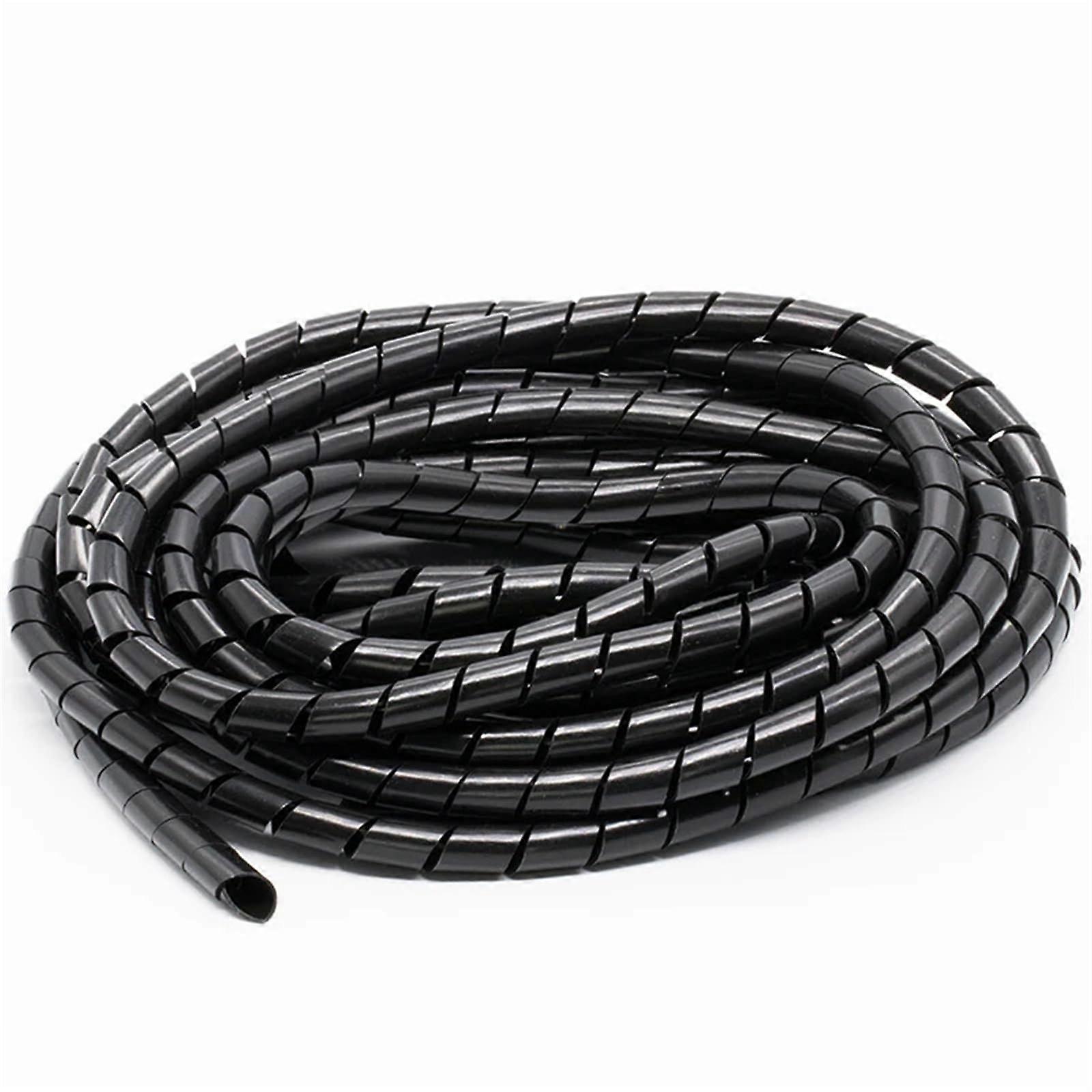 Cable Management Sleeve 14mm Black Spiral Wrap 6m  Temp Resistant Wire Harness Protector