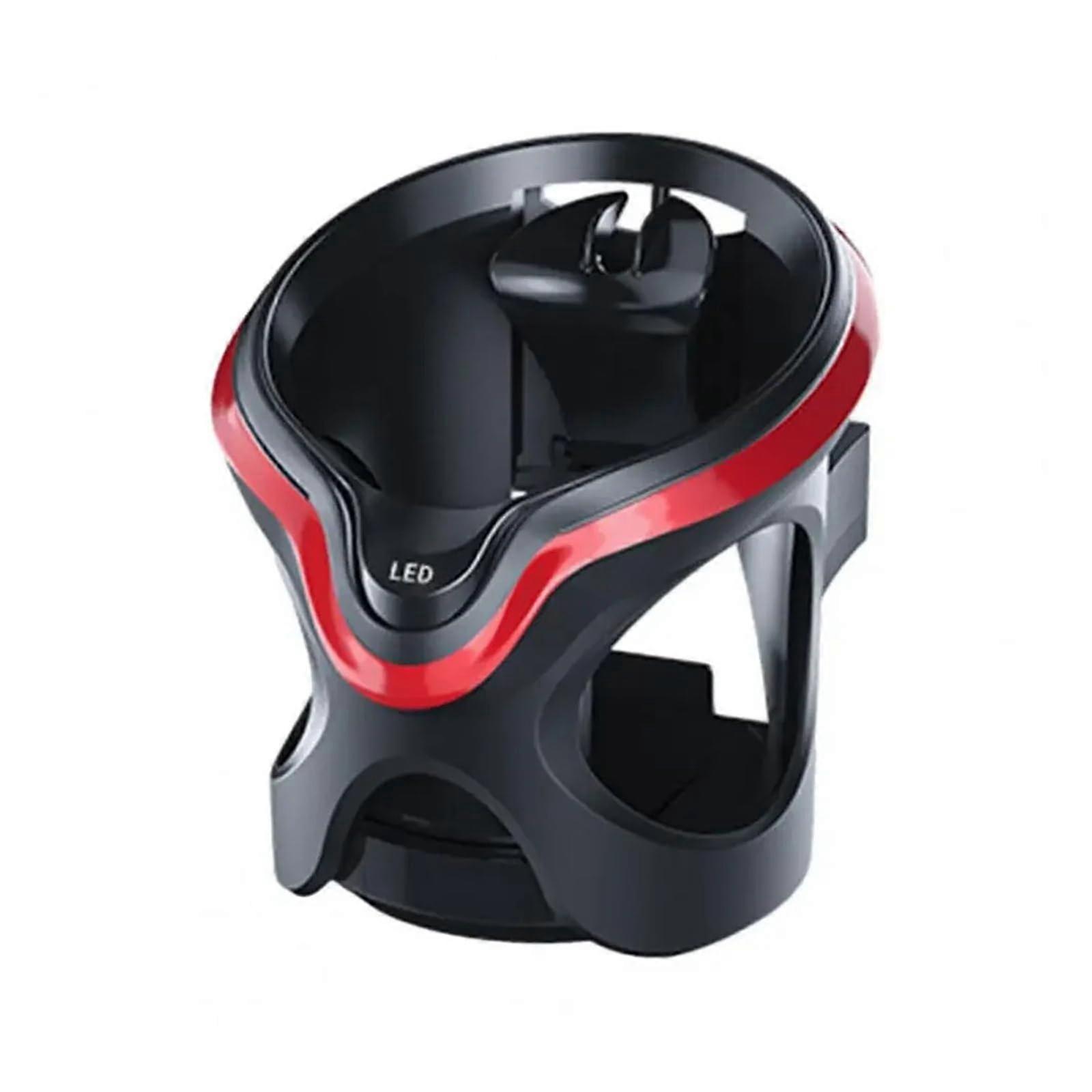 Universal Car Cup Holder with Red LED Light, Adjustable Air Vent Mount, LeakProof SpaceSaving Design